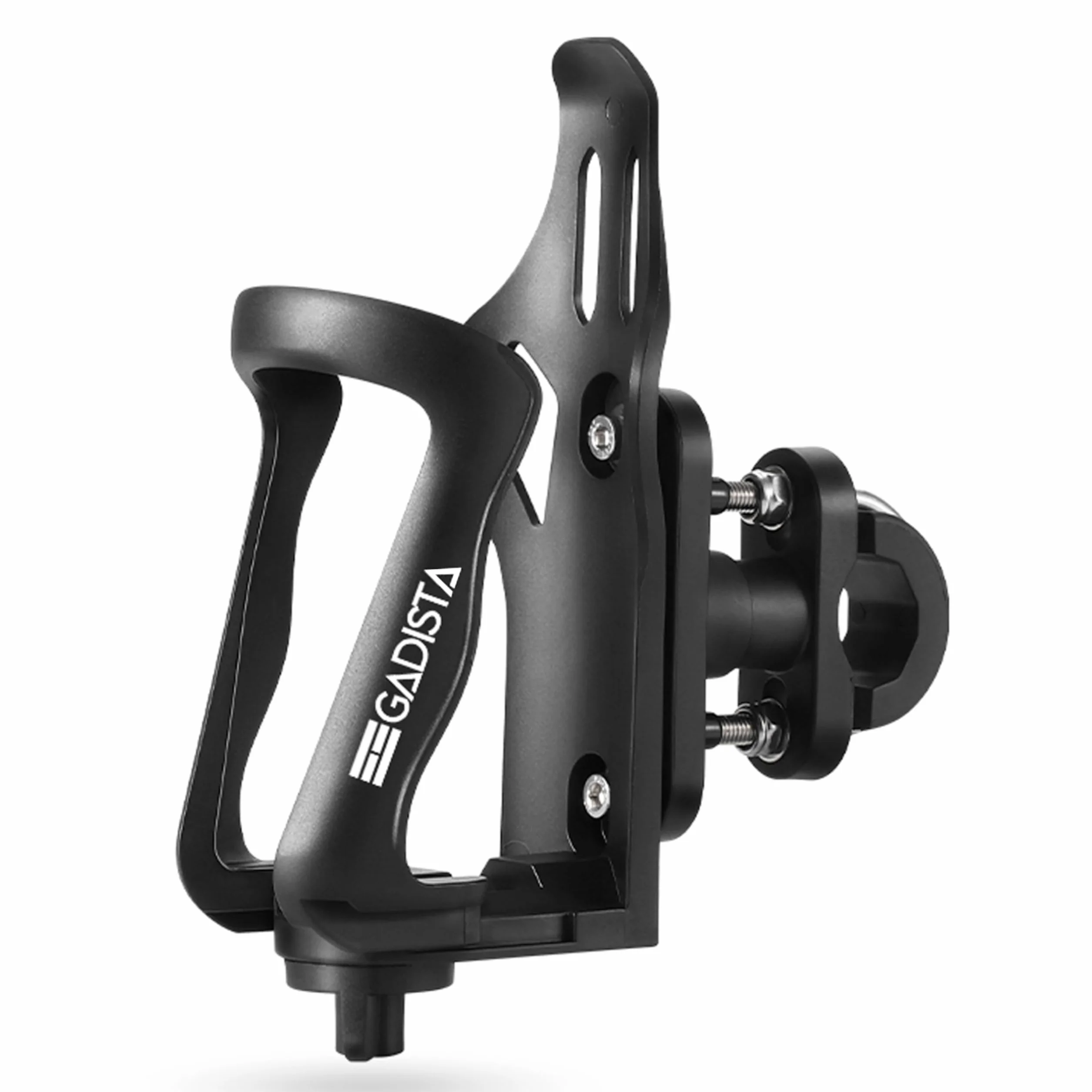 GADISTA France, Porte bidon Velo/Moto/Trott, Porte Gourde VTT, pour Bouteilles de 48-80 mm, Barre Horizontale ou Verticale, Maintien Ferme et Sécuritaire, Patins Antidérapants, Installation Facile