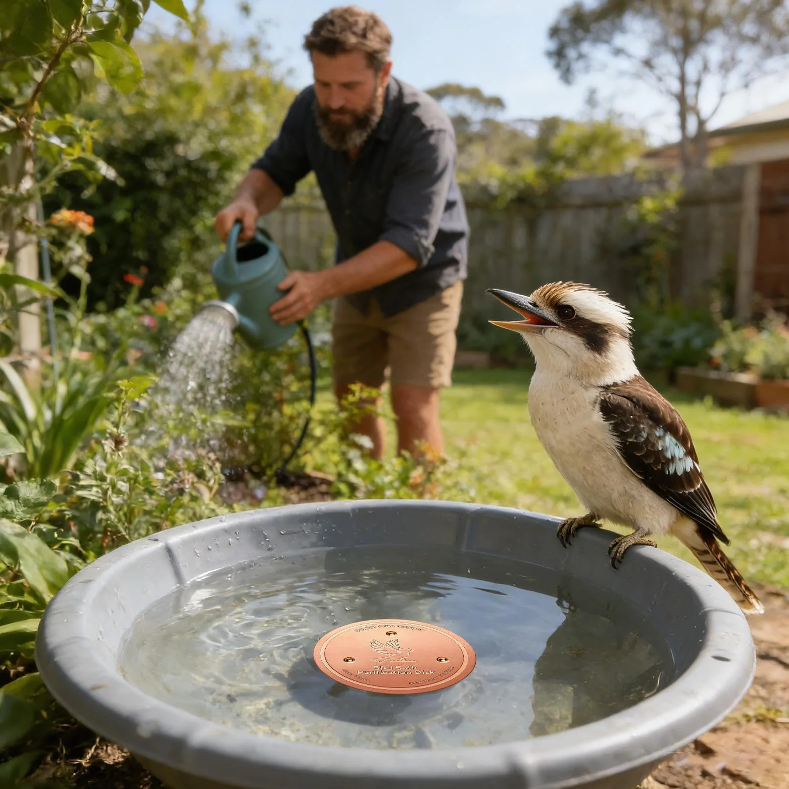 Disque à oiseaux en cuivre 20,3 cm plateau de bain résistant à la rouille fontaine accessoire