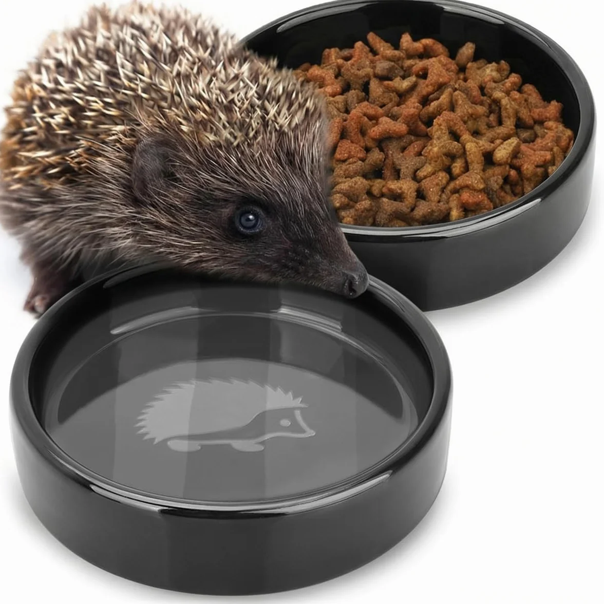 WILDLIFE HOME Mangeoire pour Hérisson 12 cm Station d'Alimentation Debout Résistant Lot de 2