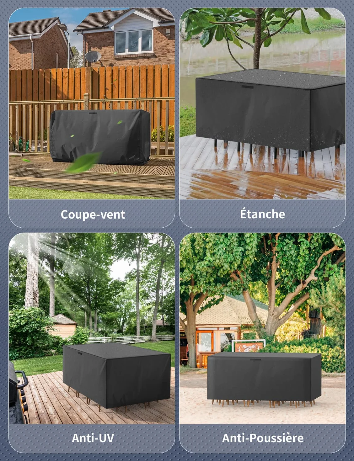 YISSVIC Housse Salon de Jardin Exterieur 213 x 132 x 74cm 420D Oxford Imperméable Résistant UV