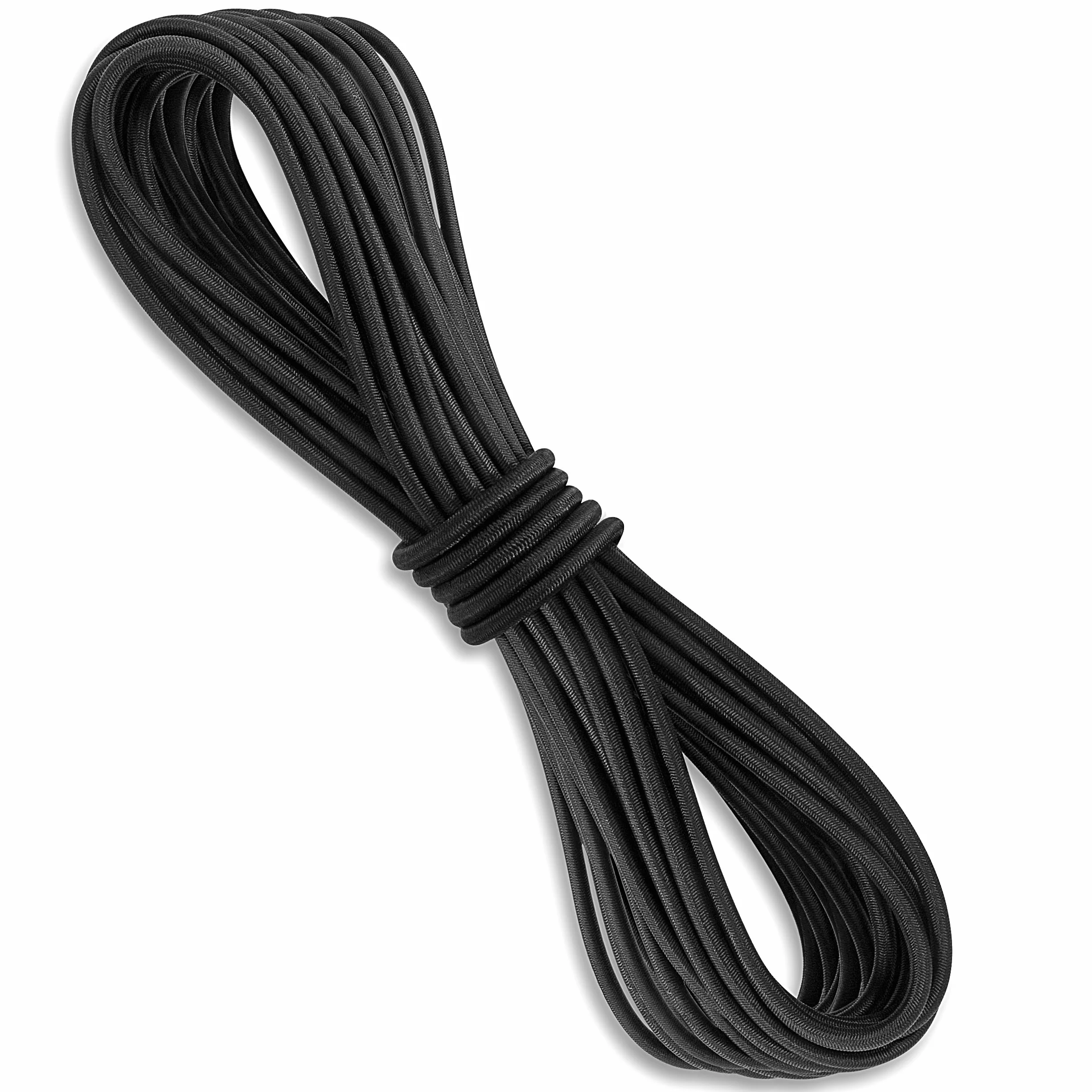 Corde Extensible en Latex Cordon Elastique Rond Extensible Corde Elastique Corde D'extension Noir pour Bracelet Masques Camping (10mx4mm)