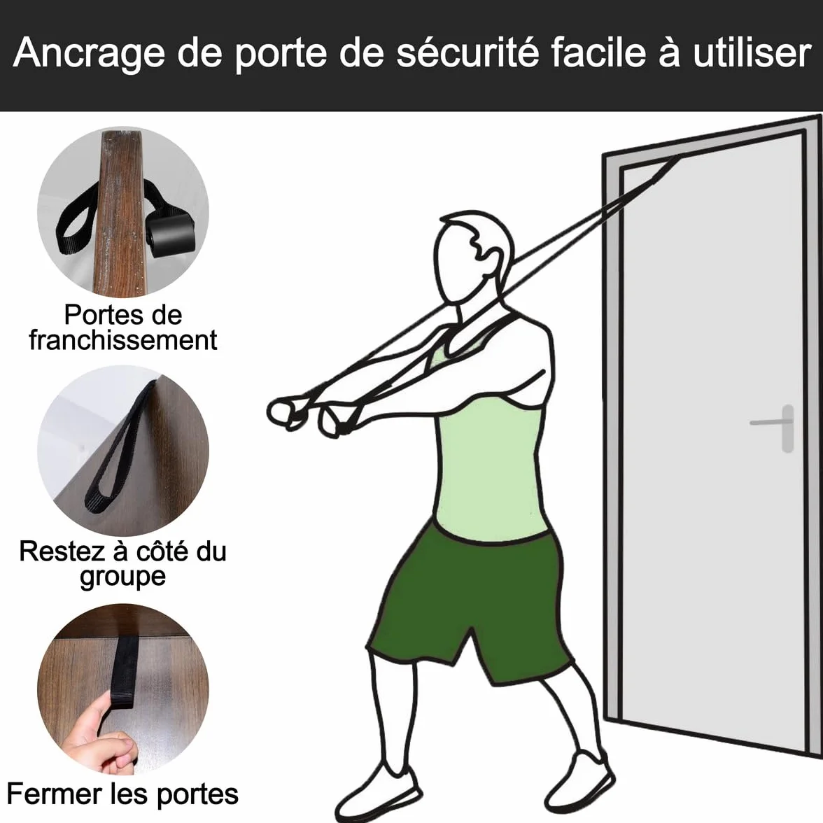 Bandes d'exercice élastiques pour le fitness à domicile, les étirements, la musculation, la physiothérapie, bandes d'entraînement élastiques pour femmes, hommes, enfants
