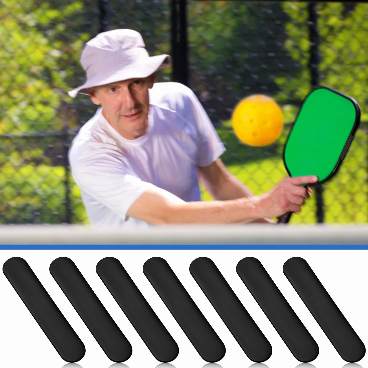 Bande de Plomb Pickleball Autocollante, 3g, Ruban de Plomb Adhésif pour Raquette, Protection de Bord, Augmentation Puissance Vitesse (Noir)