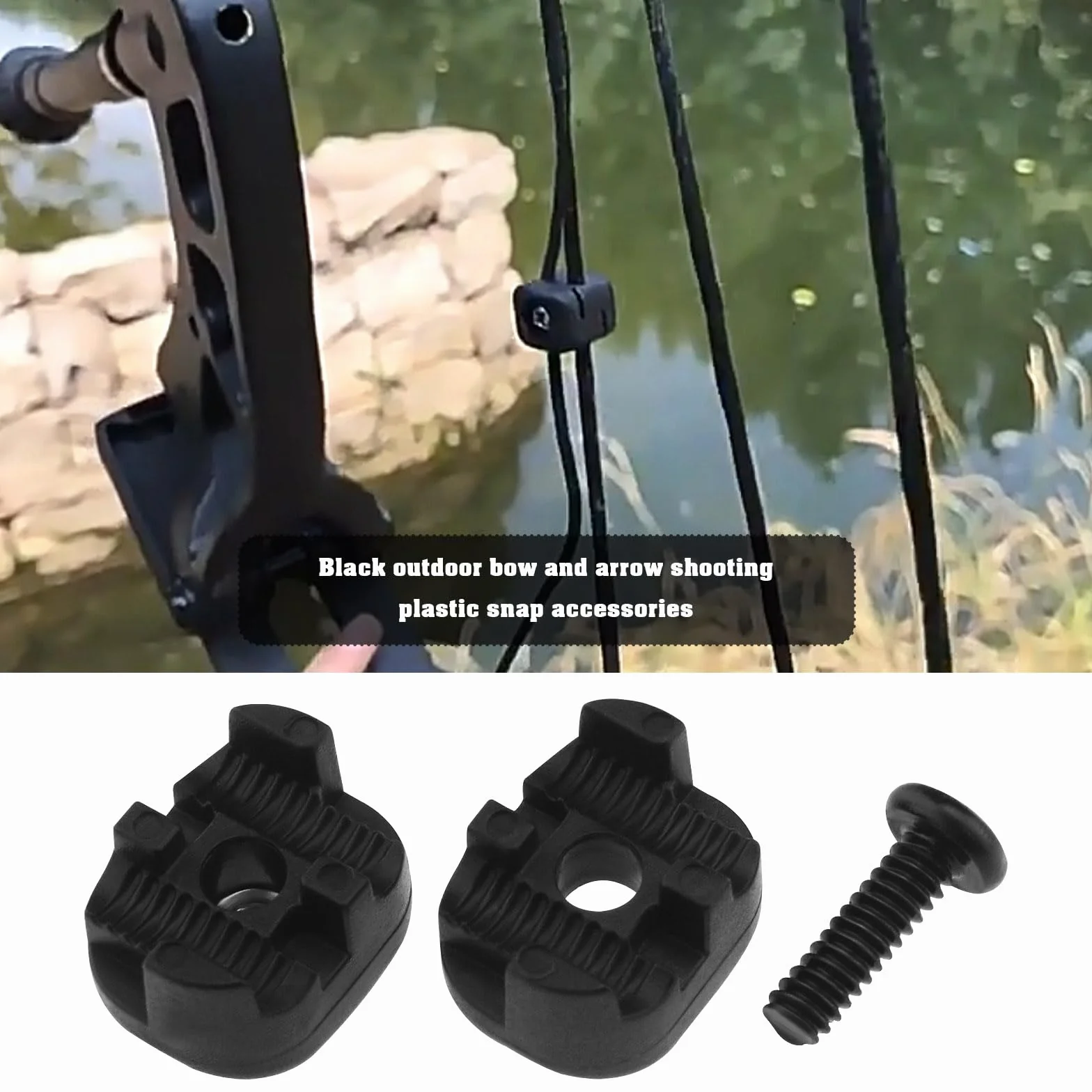 Boucle de Serrage Repos de Flèche en Plastique 2 Pièces pour Tir à l'arc Extérieur Chasse Réglable Accessoire Noir