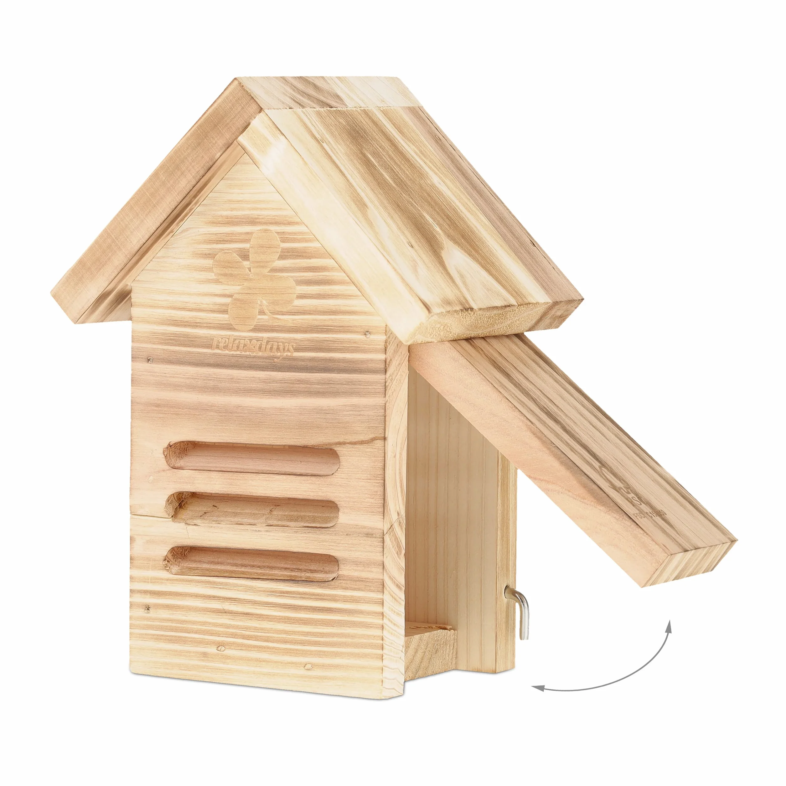 Relaxdays Maison à Coccinelle, Hôtel à Insectes, Bois Brun, 23x17x12 cm