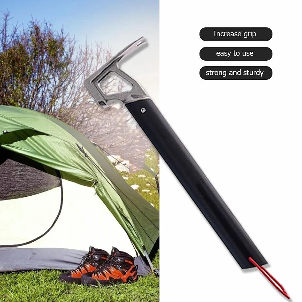 Marteau de Camping Multifonction en Aluminium avec Décrocheur de Piquets