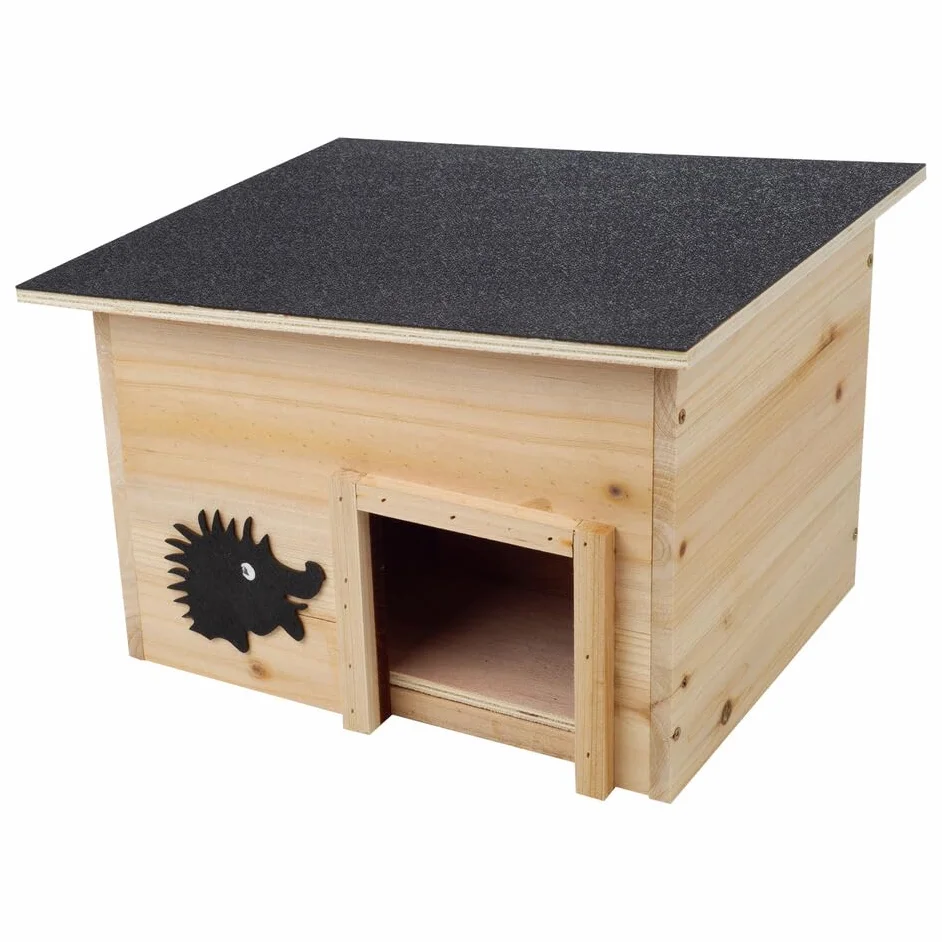 URBNLIVING Abri en bois pour hérissons de jardin Refuge nature avec toit Anti-prédateurs