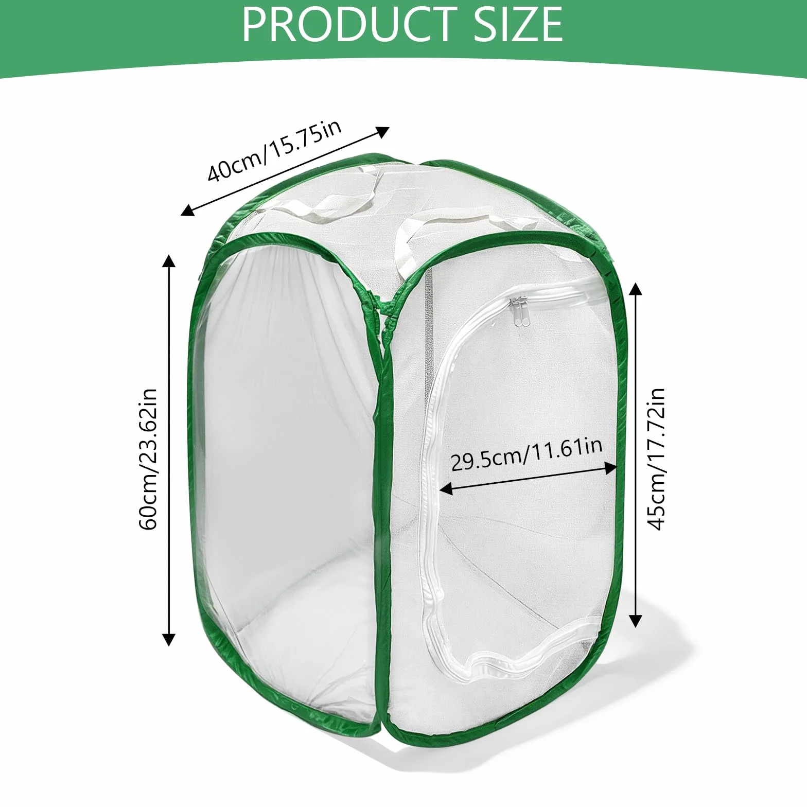 Cage d'habitat pour Insectes et Papillons 40x40x60cm Pliable Maille Protection Plantes Vert