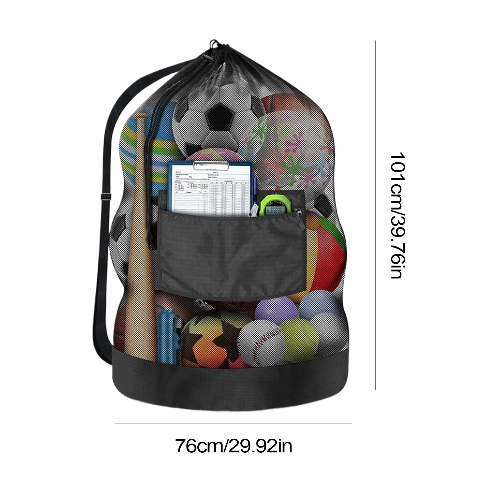 Generico Sac en Filet pour de Plage – Fermeture à Cordon Robuste pour Rangement de Ballons – Accessoires de Sport pour Piscine Gym Volley-Ball