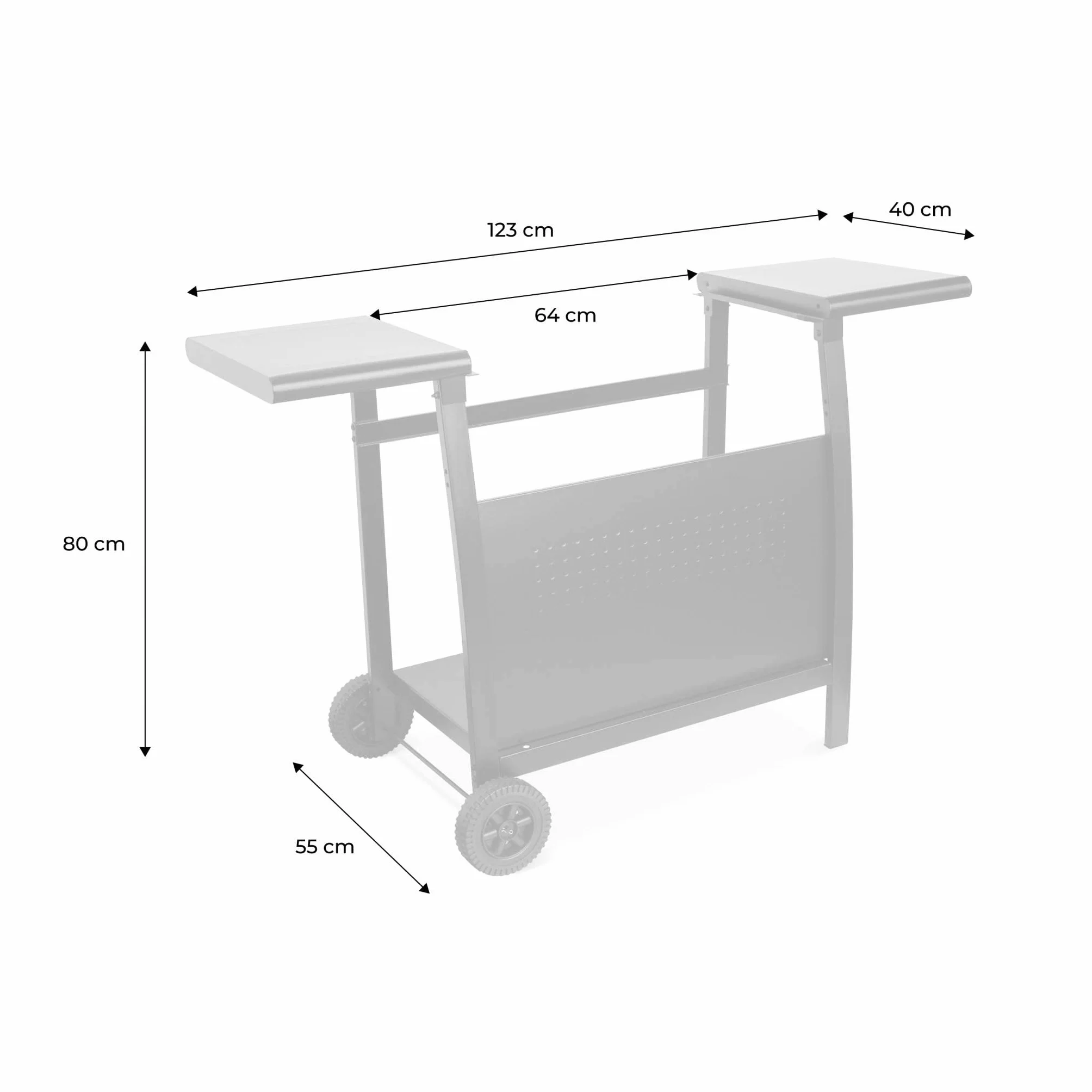 Alice's Garden Chariot Barbecue Porthos 3 brûleurs Noir Desserte plancha gaz roulettes