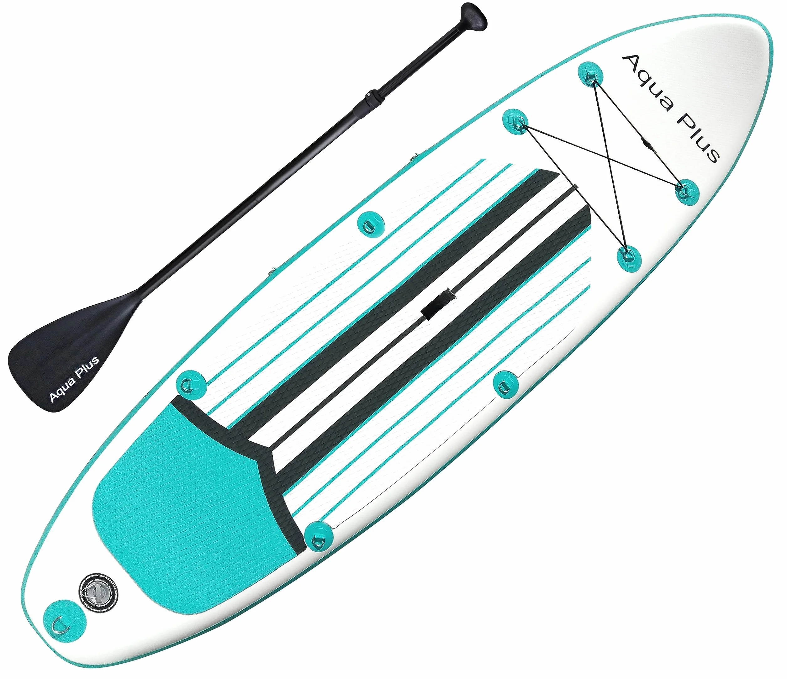 Aqua Plus Sup Gonflable de 15 cm d'épaisseur pour Tous Les Niveau x de compétence Planche à pagaie Debout, pagaie, Pompe, Sac à Dos de Voyage ISUP, Laisse, bandoulière, Jeune, Adulte