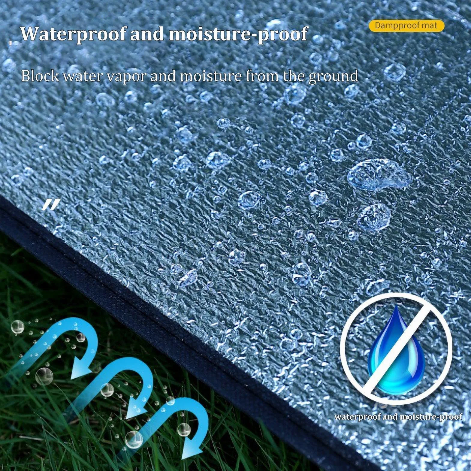 Tapis Isolant Camping, 200x200cm Tapis de Sol de Camping en Mousse, Tapis Isolant Thermique Aluminium Étanche, Pliable Tapis de Tente Double Face pour Camping Randonnée Voyage Pique-Nique Extérieur