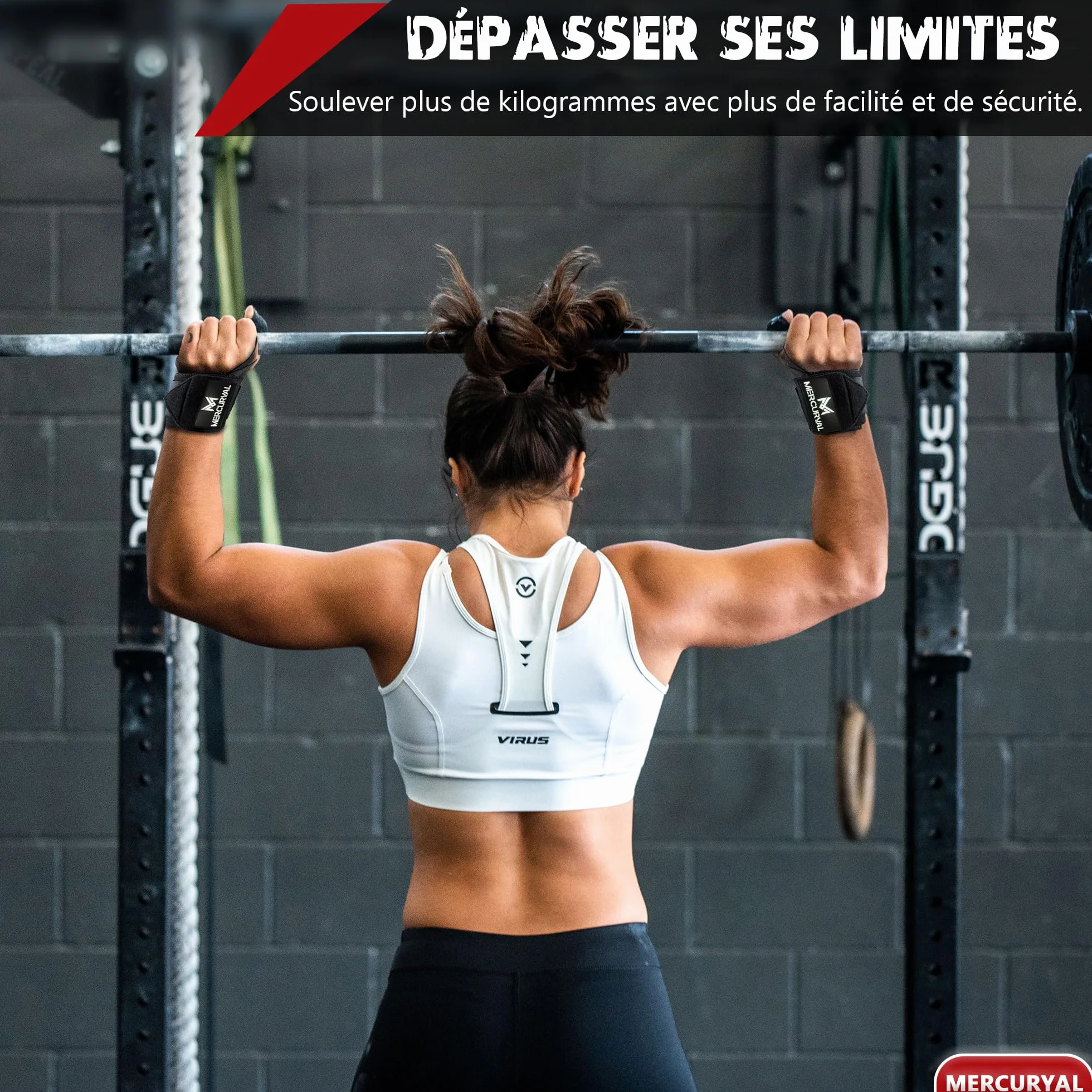 MERCURYAL Bande Poignet Musculation - Poignet Musculation - Protege Poignet Musculation - Sangle Poignet Musculation - Poignet de Forcé - Crossfit, Wrist Wraps pour Femmes et Hommes