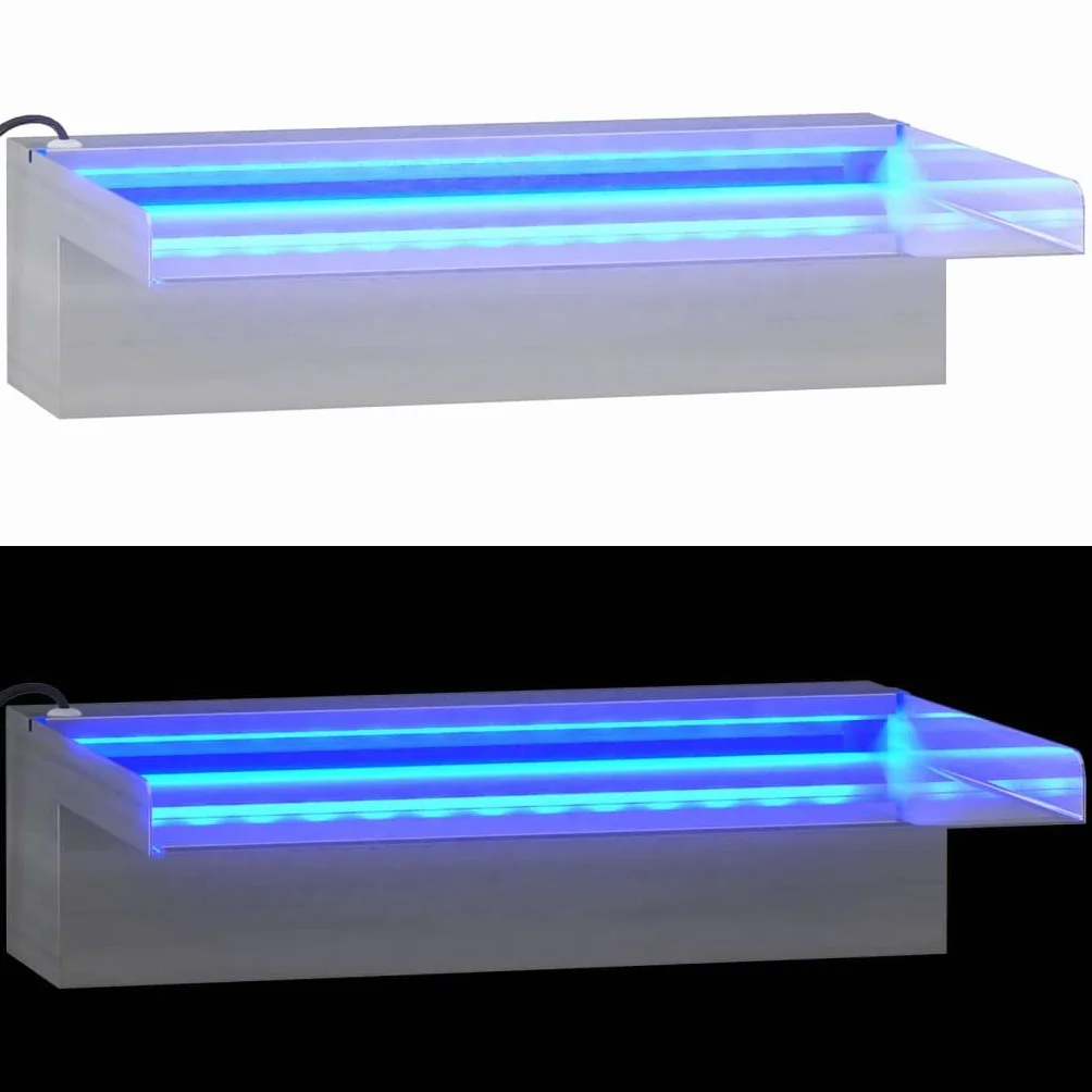 vidaXL Déversoir Cascade LED Fontaine Piscine INOX 30 cm RVB