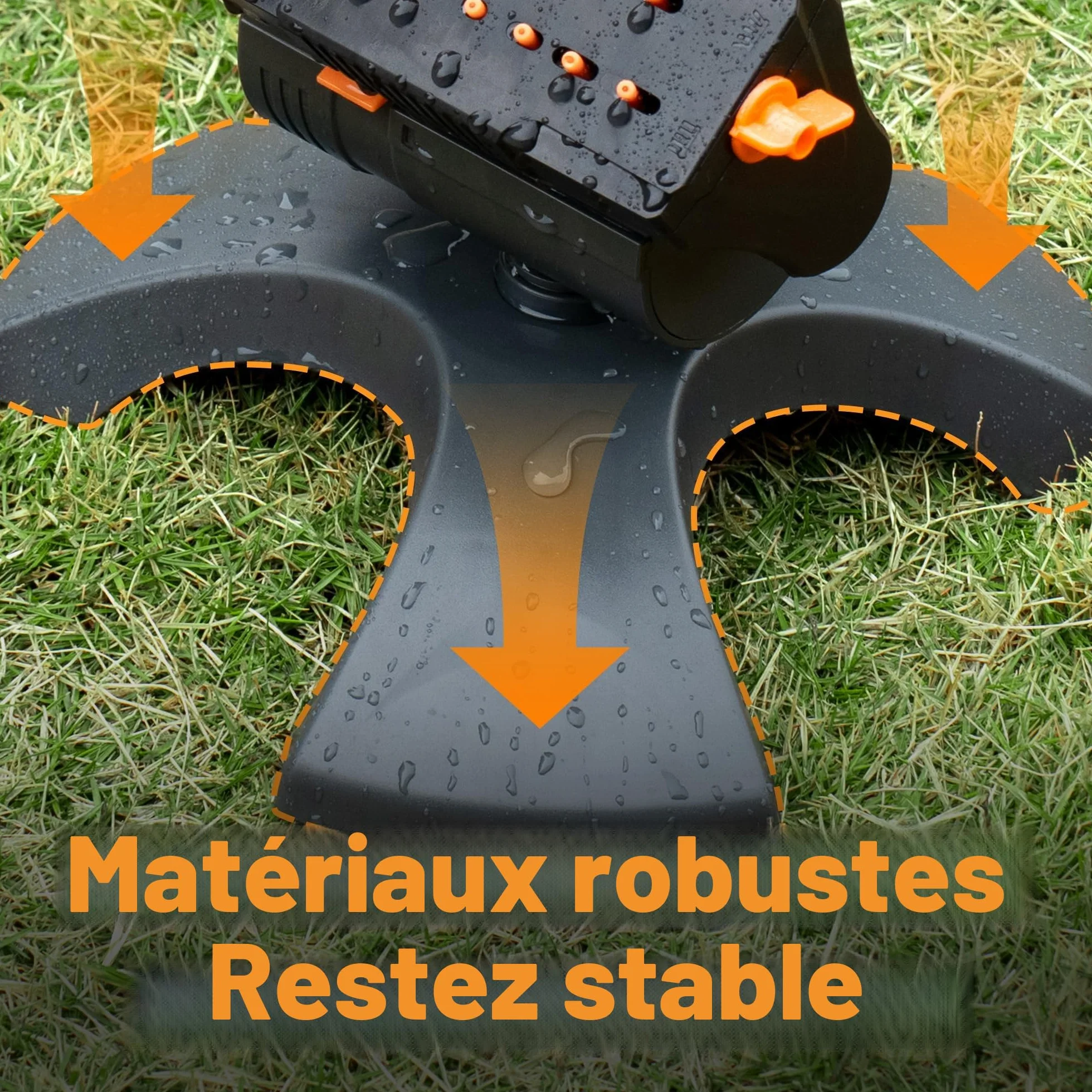 Diivoo Arroseur Oscillant 16 Buses, Arroseur de Jardin Automatique à Gazon avec Raccord Rapide, Gris