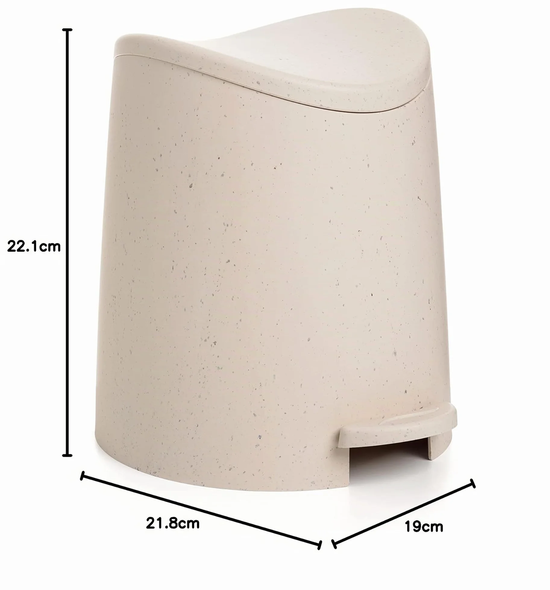 TATAY Poubelle Salle Bain avec Pédale 3L Compacte Plastique 19x21,8x22,1cm