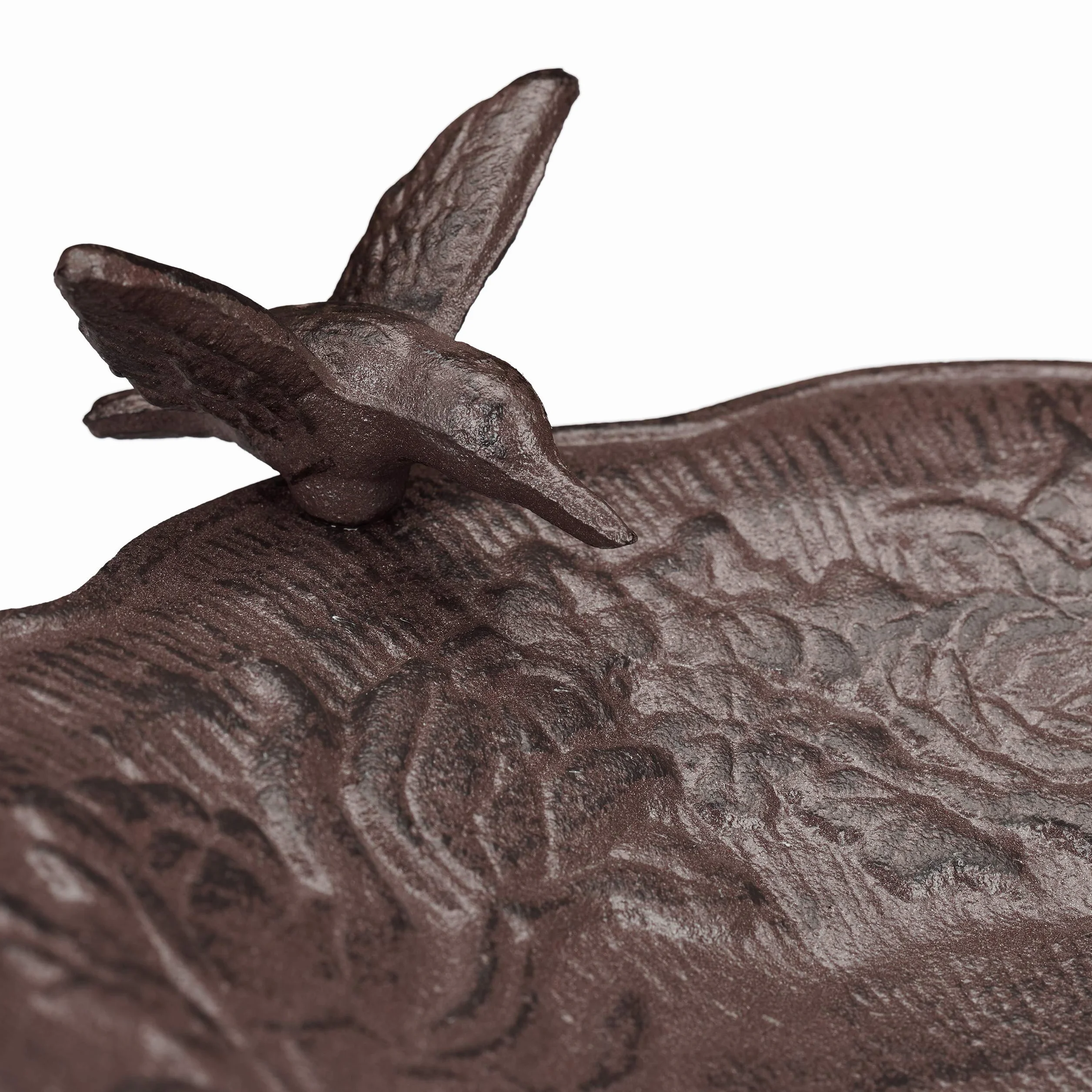 Relaxdays Abreuvoir en Fonte sur Pied pour Oiseaux Sauvages 74,5 cm Brun