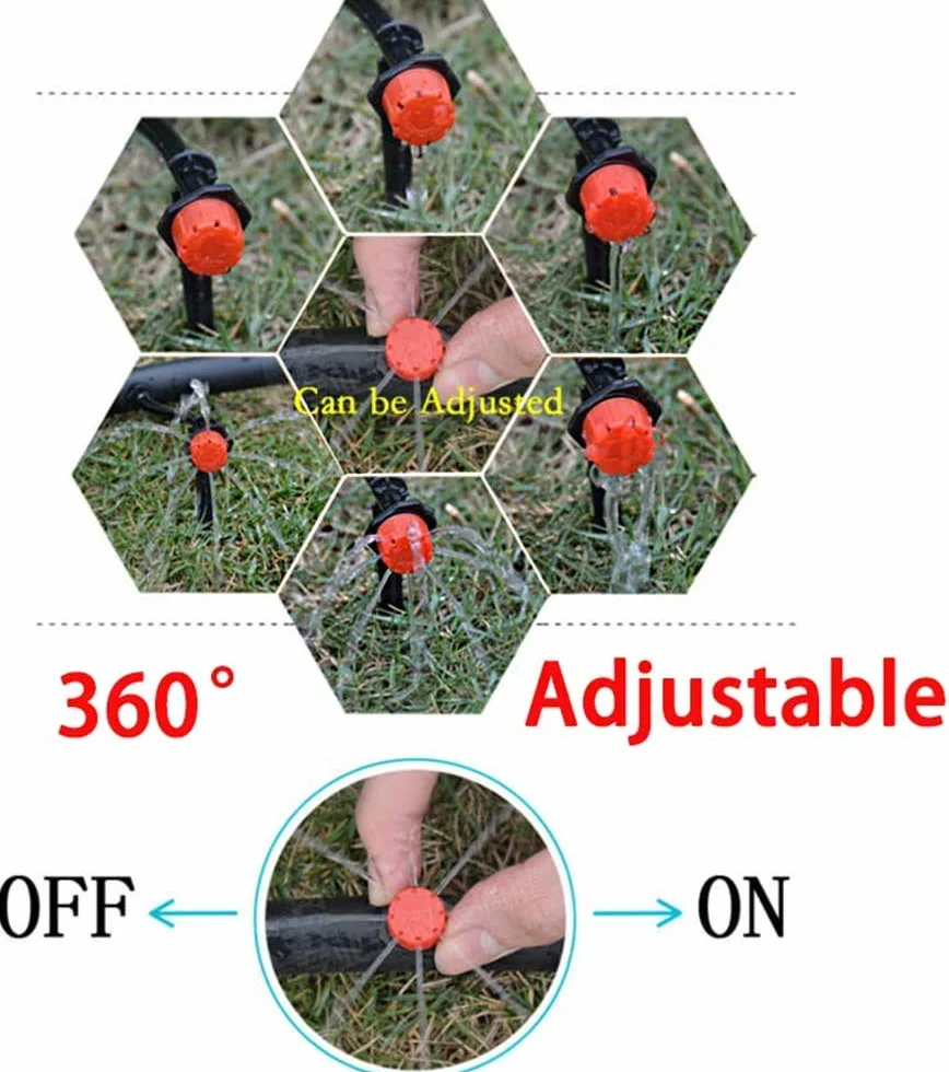 Goutteurs d'irrigation réglables, 100pcs Kit système goutte à goutte avec buses de brumisation