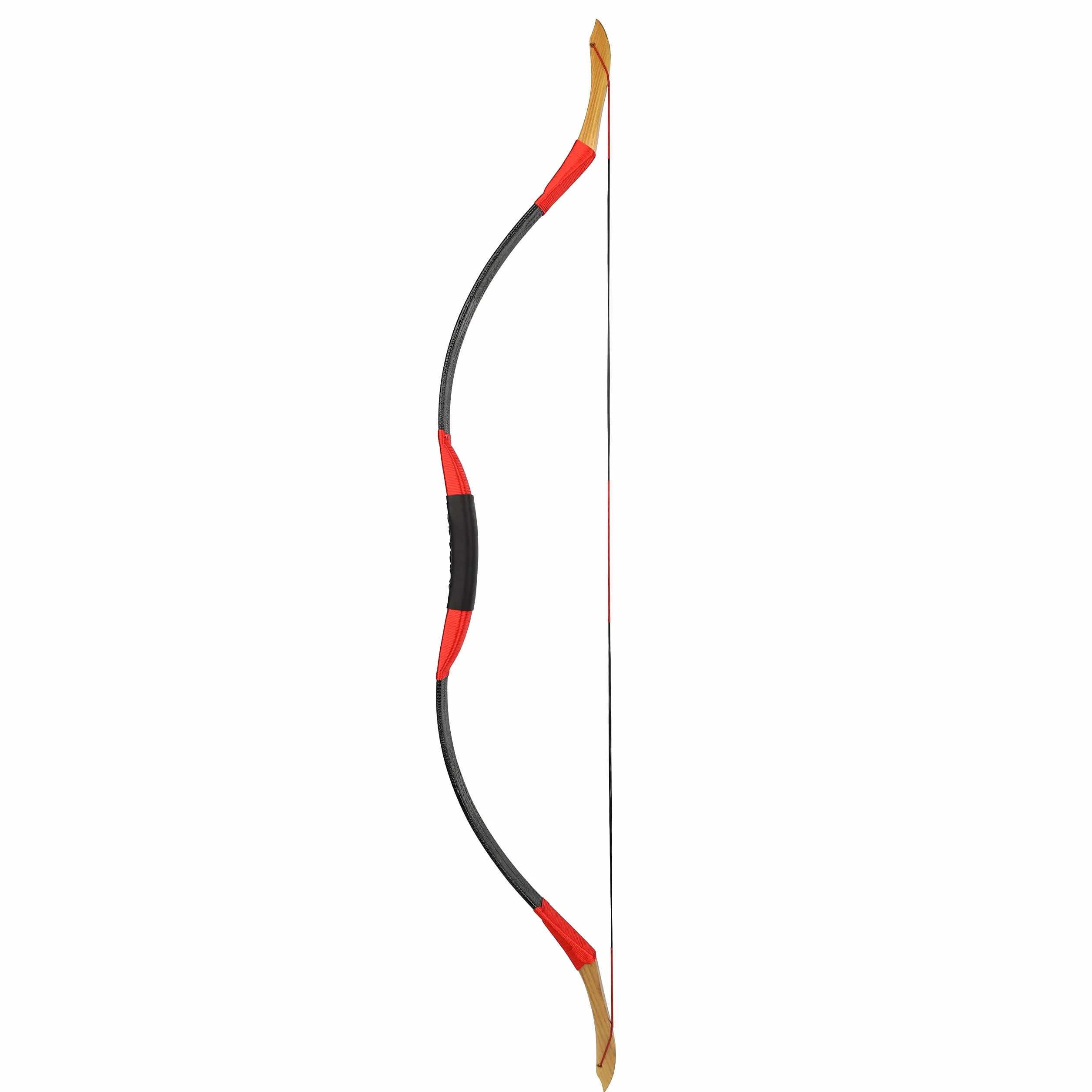 wolfman Arc Traditionnel Arc Classique Longbow Sport Arc Tir à l'arc Arc de Chasse Arc Bois Fait Main Arc Mongol Asiatique Arc à Cheval pour Adultes Adolescent Débutant Main Gauche Droite(I, 35Lbs)