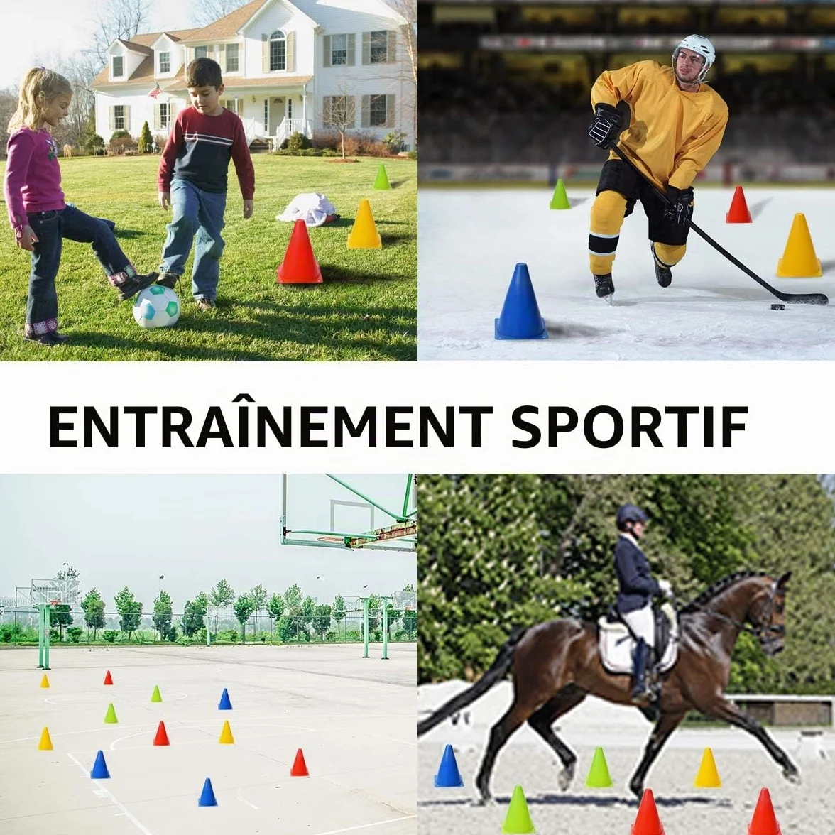 Cônes de Signalisation 17 cm, Cônes de Marquage pour Football, Entraînement Sportif