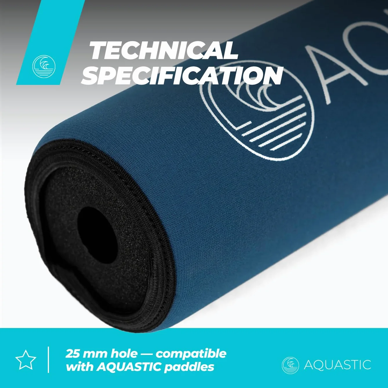 AQUASTIC Bouée Sup Pagaie Prévention Noyade Installation Facile pour Tige 25mm Diamètre Tige Néoprène NBR Caoutchouc AQS-SFS