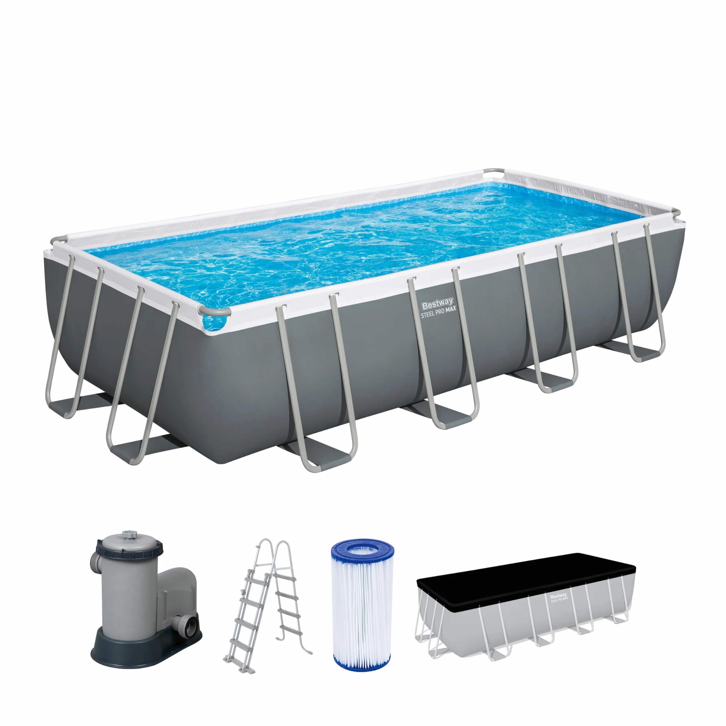 Bestway Steel Pro Max Kit Piscine Hors Sol 549 cm x 274 cm x 122 cm Gris foncé