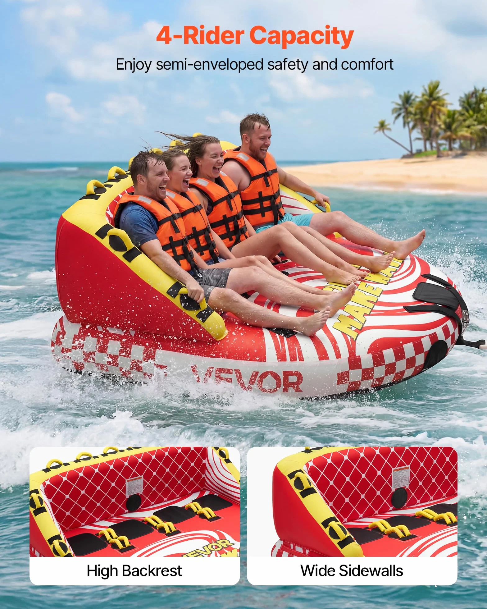 VEVOR Bouée Tractée Gonflable pour Tubing, Bouée Tractable