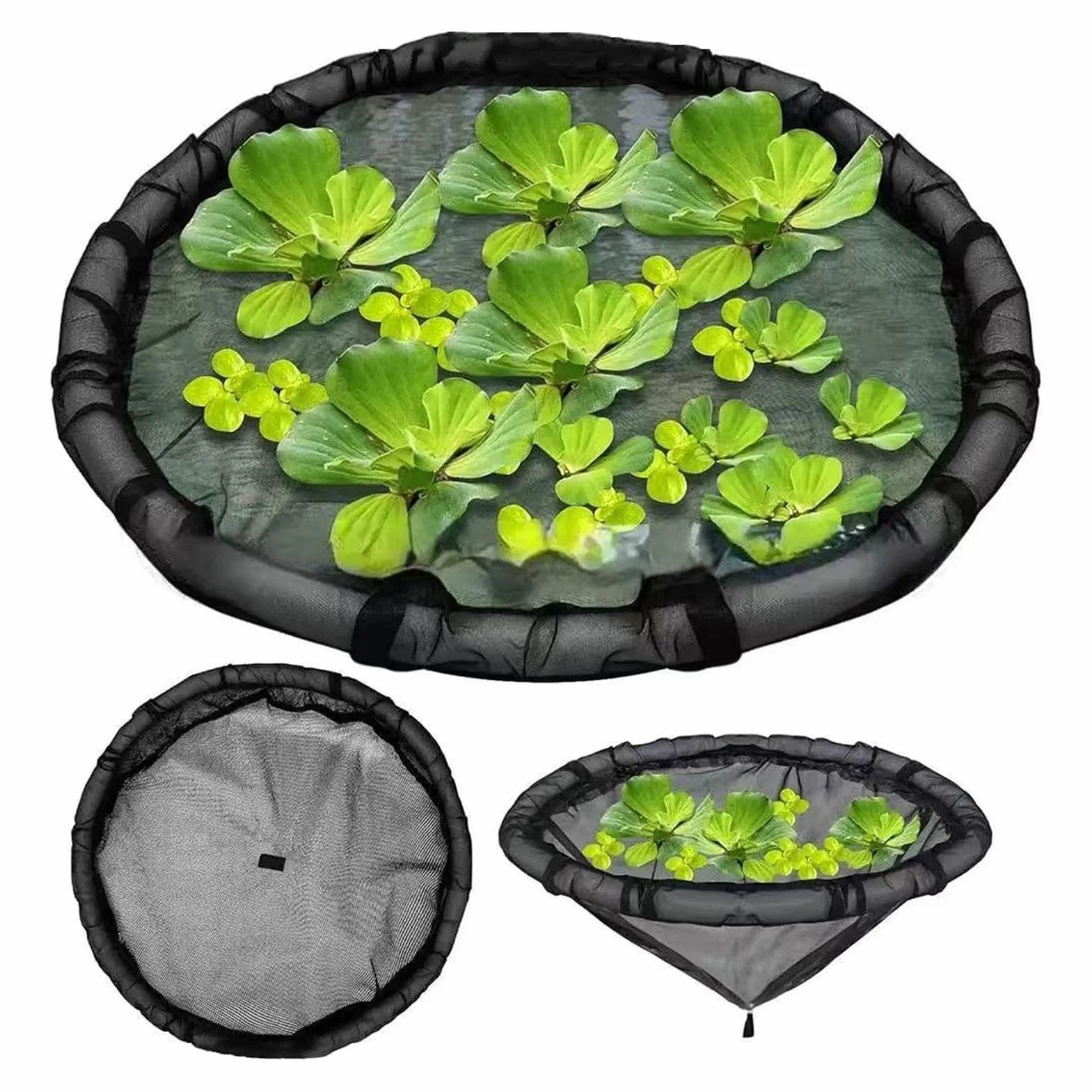 Barrière Flottante Filet de Protection Usine avec Cadre 45CM pour Bassins Extérieurs, Étangs et Jardins