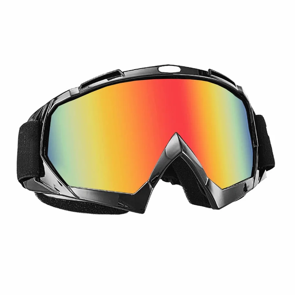 Lunettes de Moto Protection Motocross Ski VTT Vélo Soleil Coupe-vent Anti-poussière Équitation Cyclisme Orange