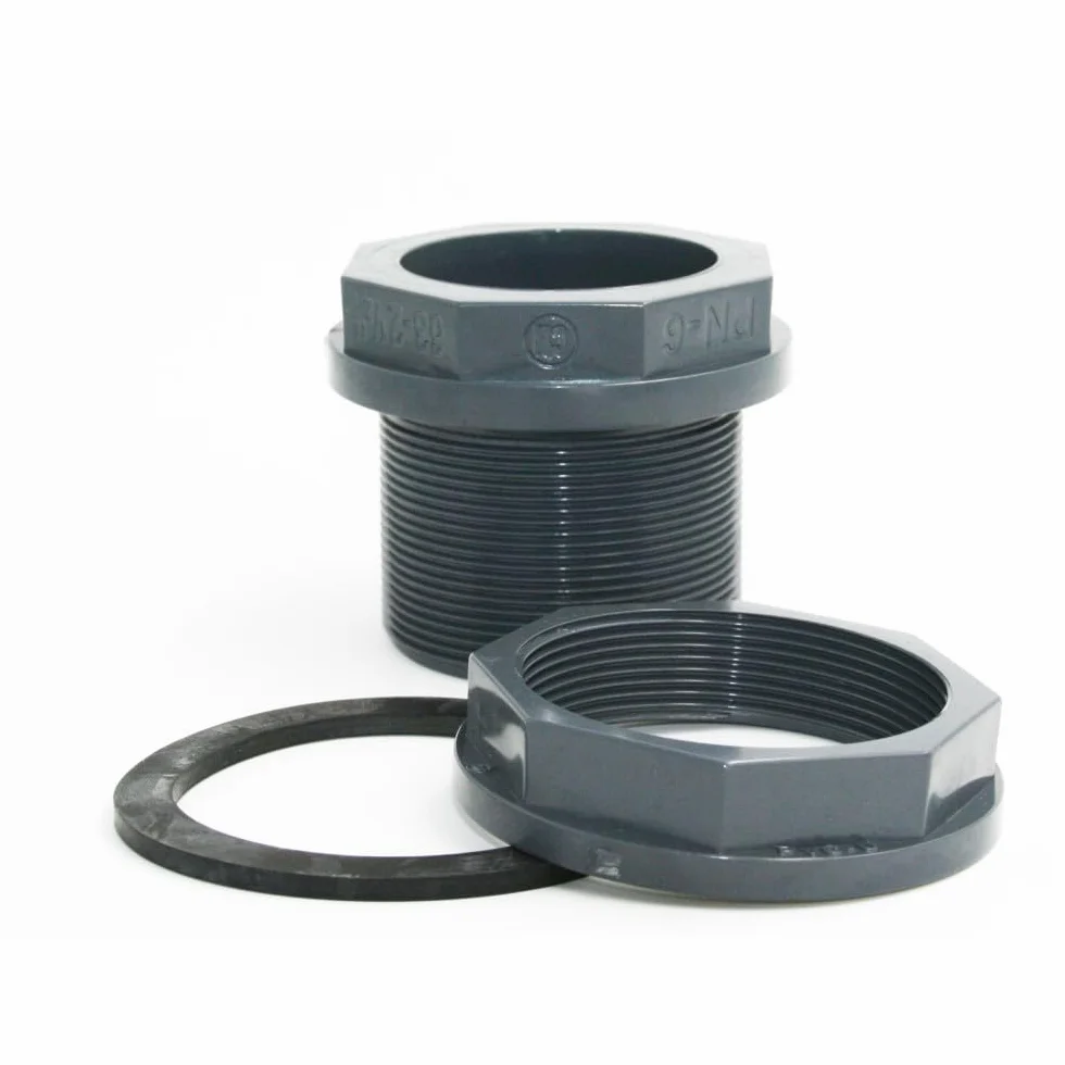 Traversée de paroi en PVC ø 50 mm 2 pouce pour tuyau aquaponie aquaculture