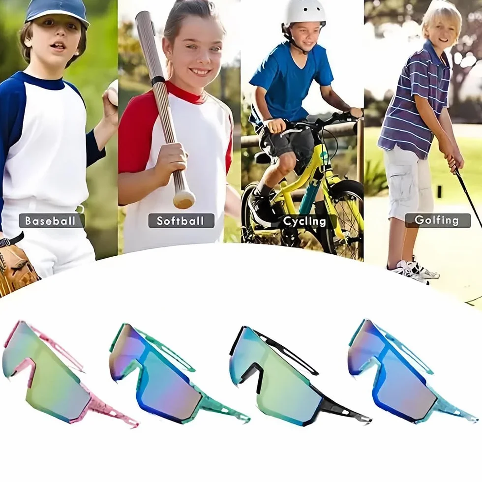 TOFBS Lunettes de Soleil pour Enfants Mode Légères Polarisées - Protection UV400 pour le Sport et le Vélo