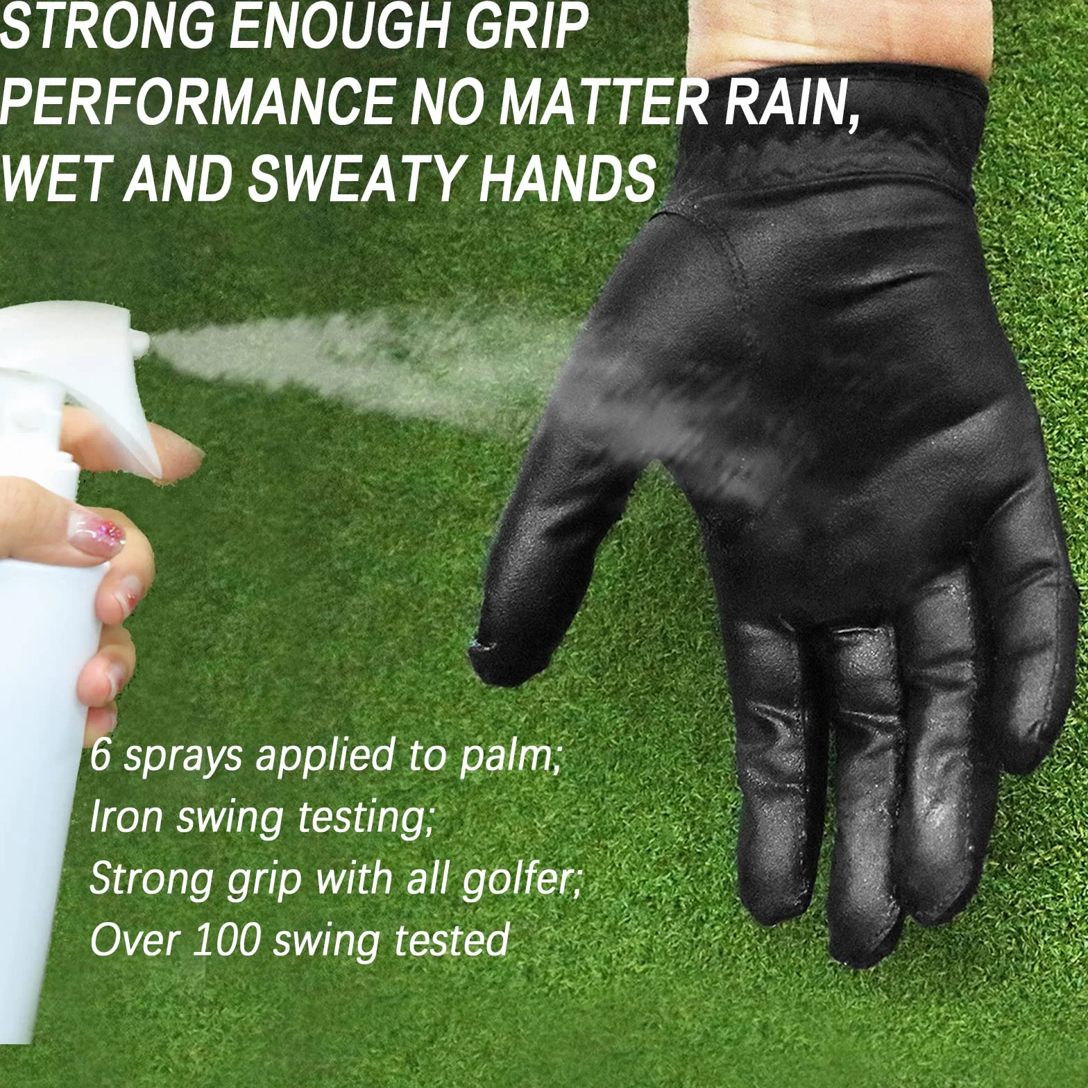 FINGER TEN Gant De Golf Hommes Main Gauche pour Golfeur droitier Pluie poignée Paquet De 3，Gant de Golf Confortable Doux synthétique Tous Les Temps Taille adaptée S M L XL ML Blanc Noir