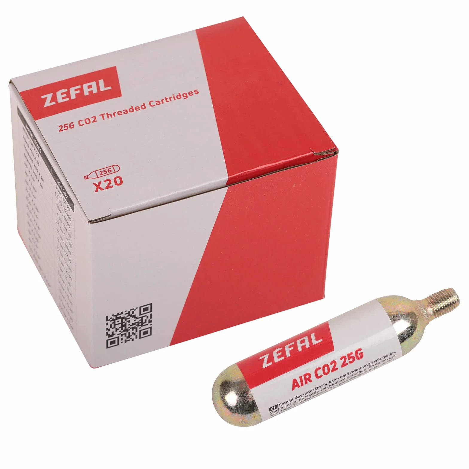 Zéfal Lot de 20 Cartouches CO2 Filetées 25 grammes universelles pour vélo 25g Cyclisme, Or