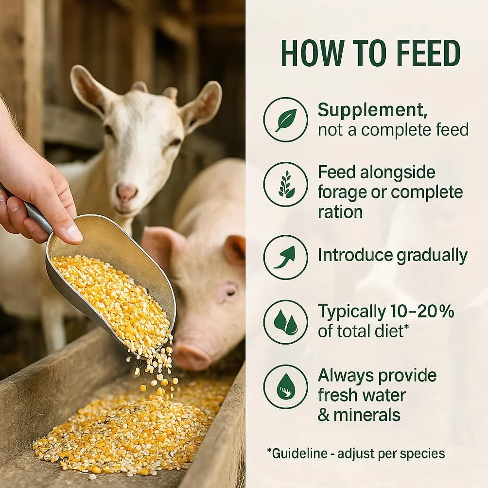 GiDeli Maïs fourrage jaune 5 kg – Grains de maïs cassés de qualité alimentaire pour poules, canards, chevaux et pigeons