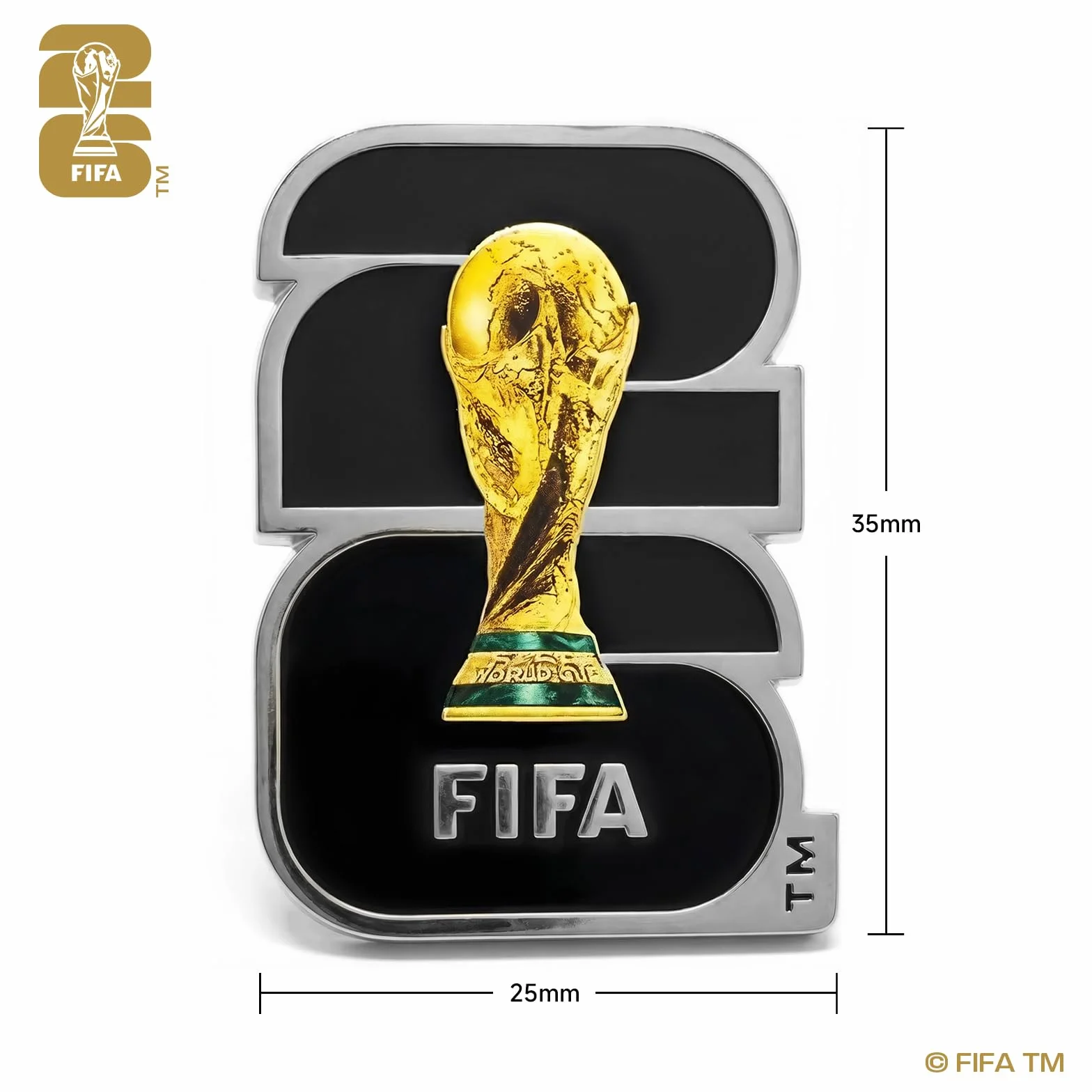 FIFA World Cup 2026 Official Gift, Pin’s Officiel FIFA Coupe du Monde 2026 – Souvenir & Article Fan avec Motif Trophée – Alliage d‘Aluminium, Idéal pour la Coupe du Monde 2026