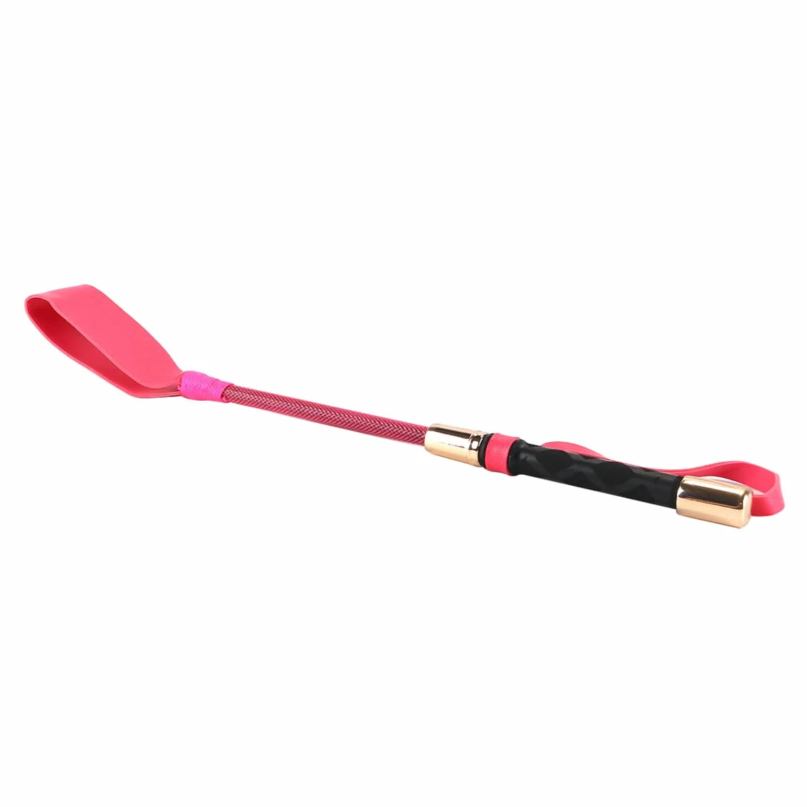 Cravache d'équitation 34 cm avec poignée antidérapante en gel (rose)