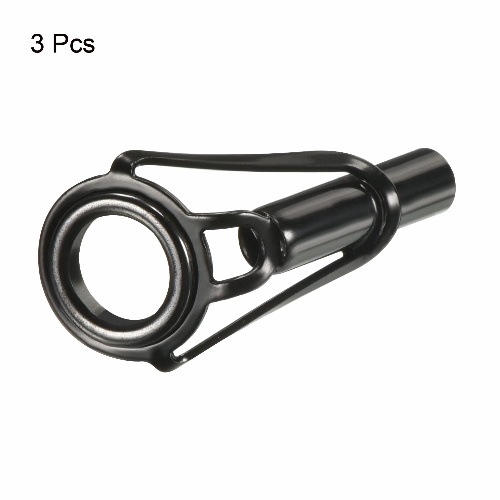 PATIKIL 4.0mm Tube Diamètre Pêche Barre Pointes Réparation Trousse 3pcs INOX Acier Noir Guide Anneau
