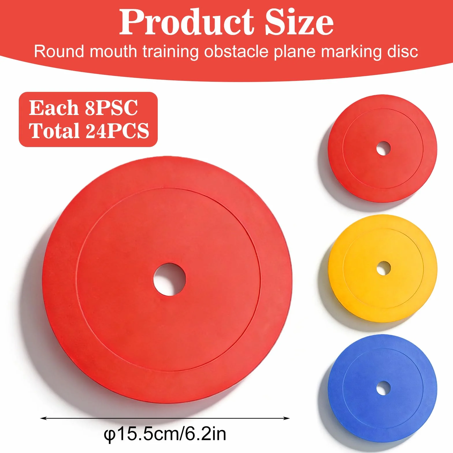Disques de Marquage 24 Pièces 15 cm Antidérapants pour Football Basket Handball