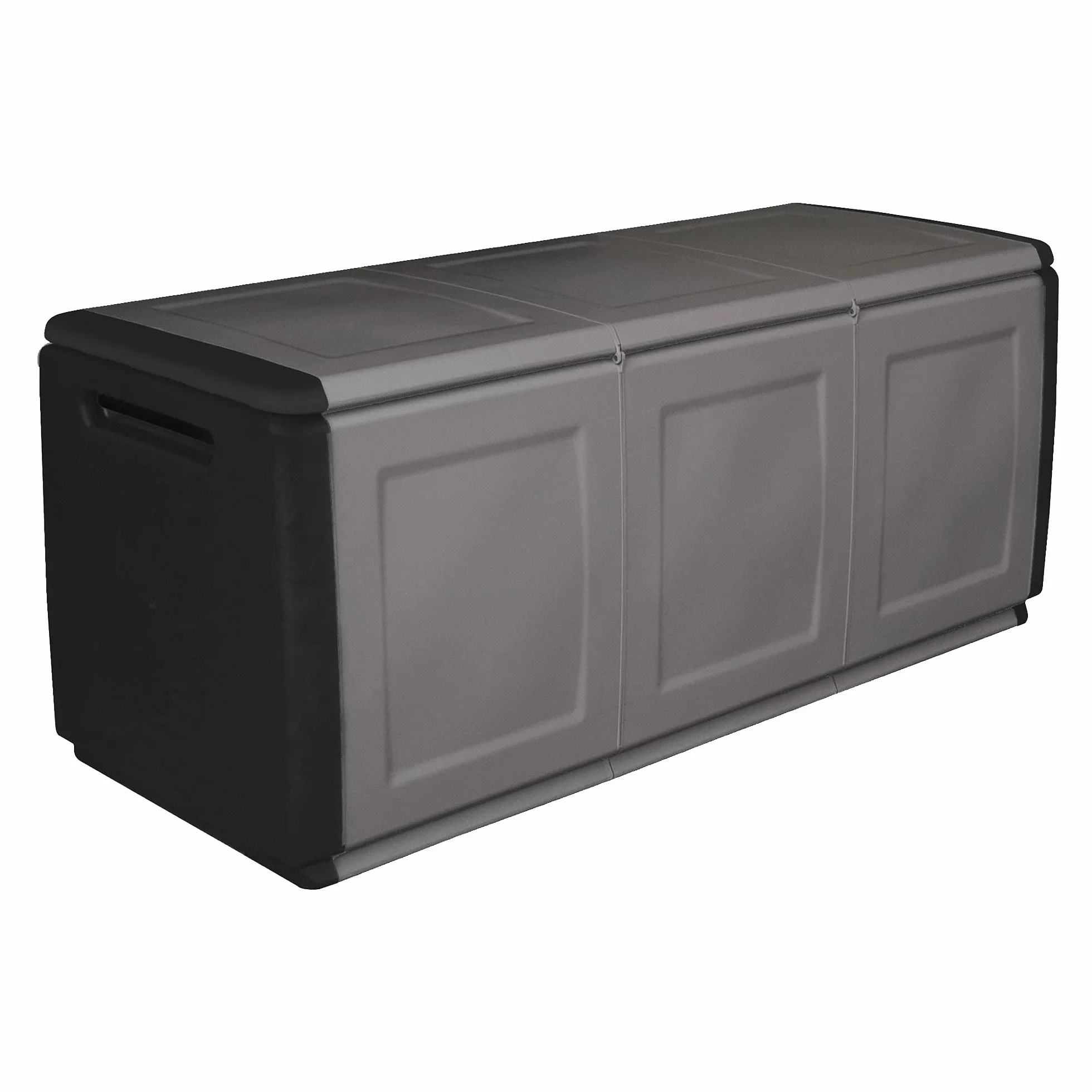 SATURNIA Coffre de rangement 330L 138x53xH57cm Gris Noir Polypropylène