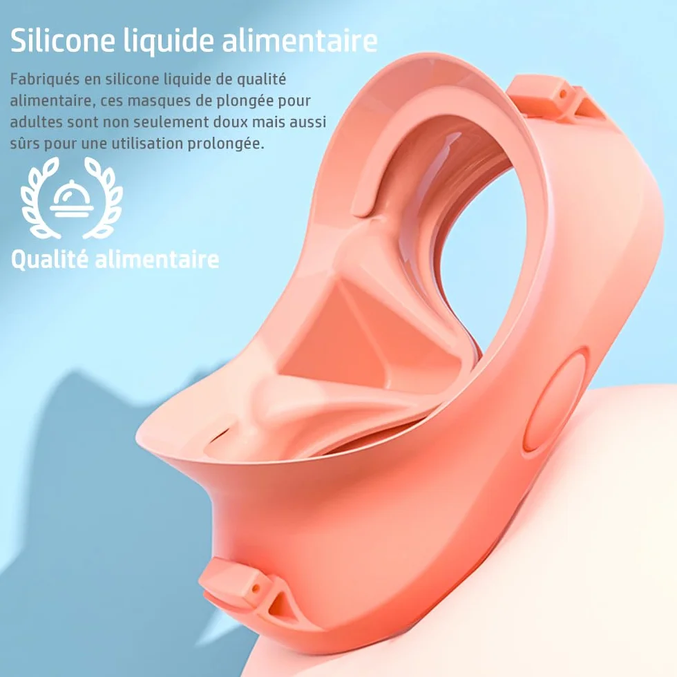 Masque Plongée Adulte, Masque de Plongee avec Tuba, Macaron Masque Snorkeling, Lunettes Plongée Pnoramiques 180°, Masque Tuba Anti-Fuite Anti-buée, Diving Mask en Verre trempé