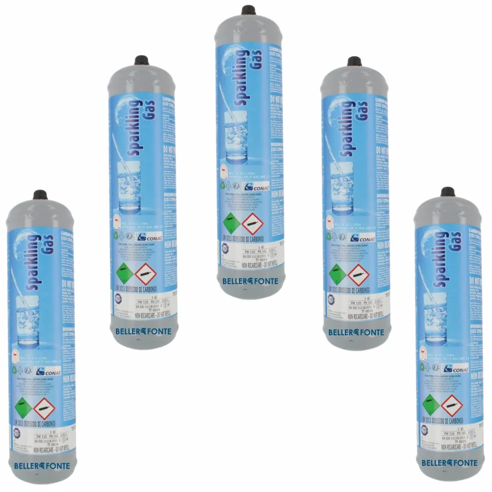 Co2 600 g jetables M11 x 1 Récipient acier 60 bars CO2 alimentaire 5 bouteilles
