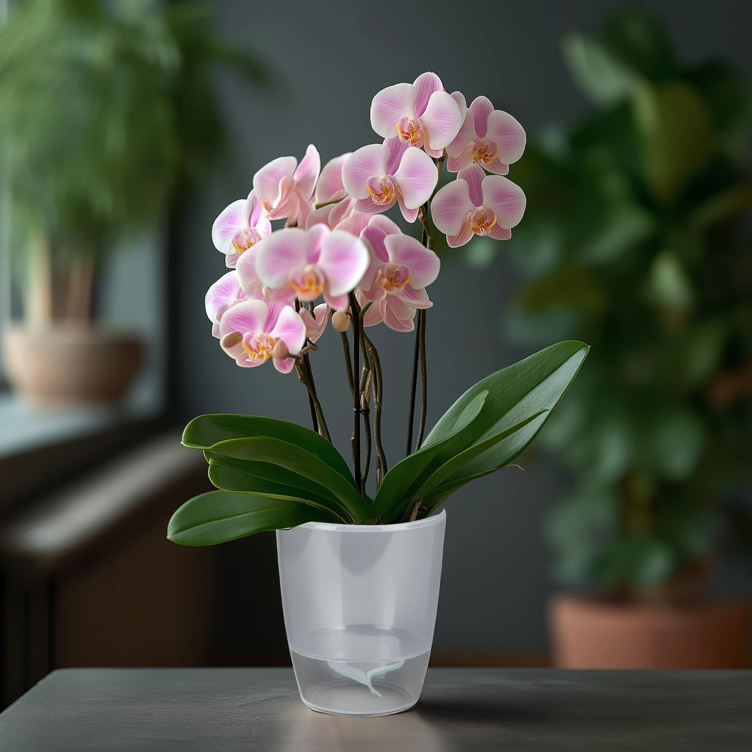 Santino ORCHIDEA Pot à Orchidée Arrosage Automatique 15 cm 2 L Transparent