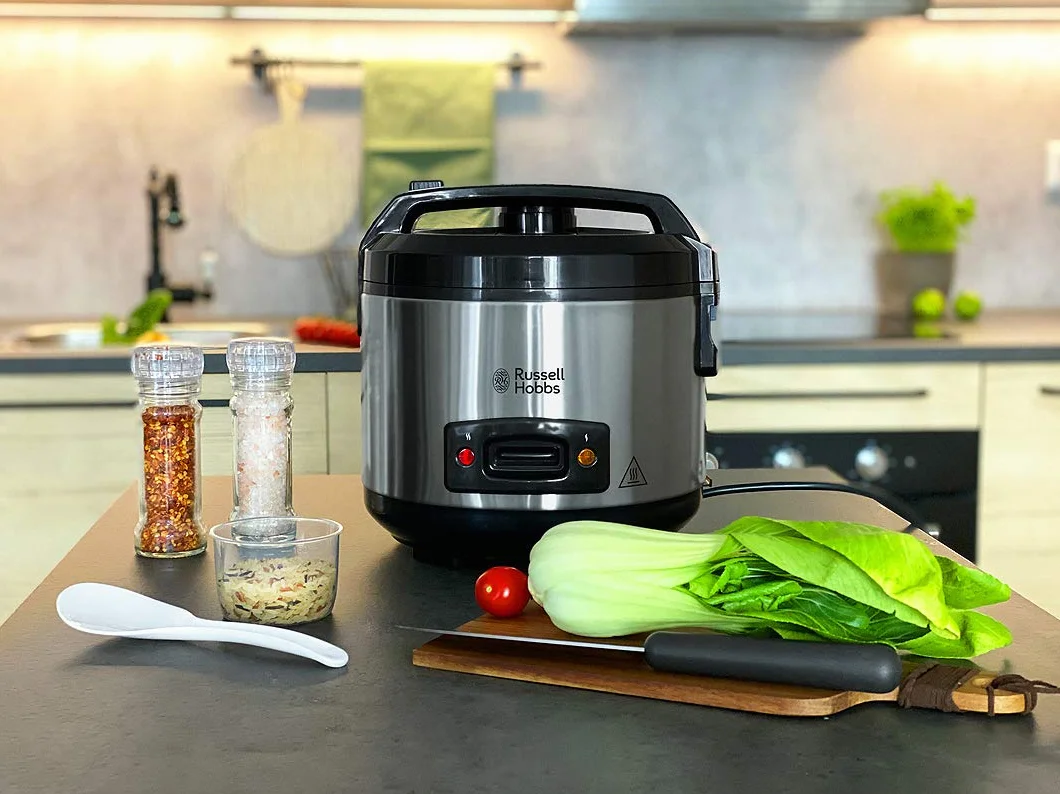 Russell Hobbs Cuiseur de Riz 2en1 Classique 1,2L Panier Vapeur Maintien au Chaud Auto Bol Antiadhésif Amovible 27080-56