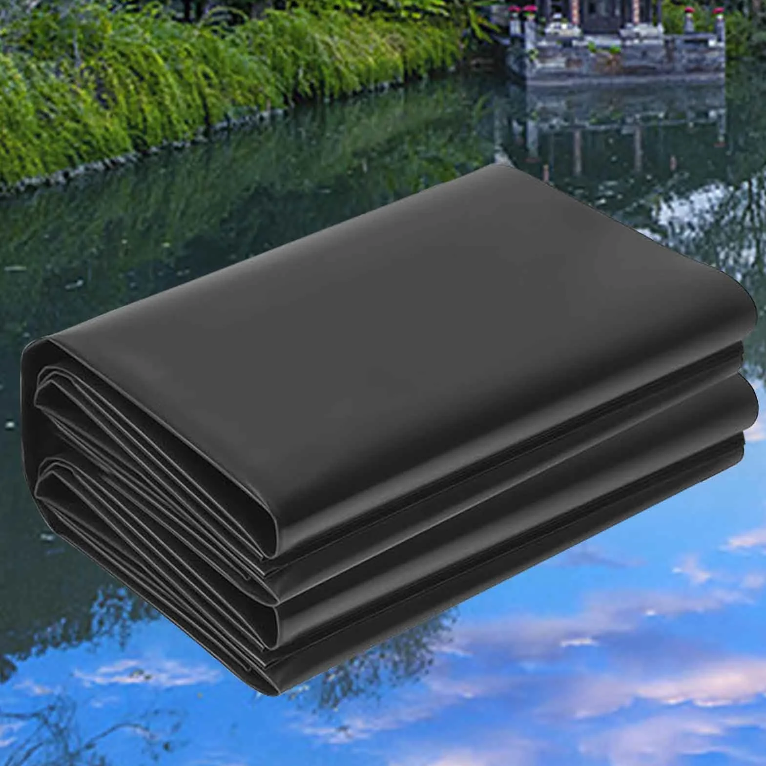 Bâche de bassin PEHD 4x5 m 5x6 m 6x7 m 7x8 m 8x10 m 10x12 m membrane imperméable extérieur
