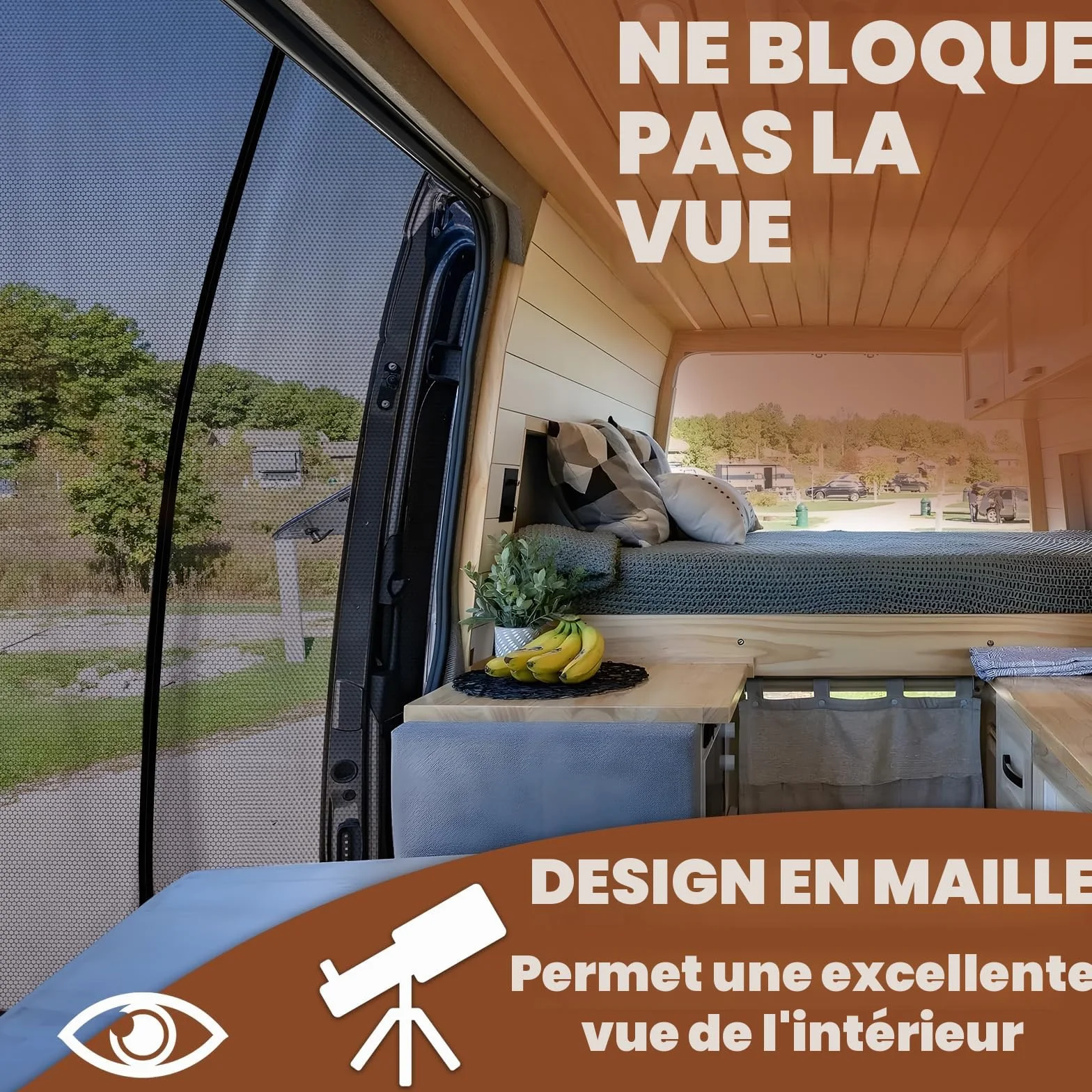 ZATOOTO Moustiquaire Magnétique pour VW T5 T6 pour Porte Coulissante, Moustiquaire, Protection Solaire, Filet d'ombrage de Porte Latérale Camping