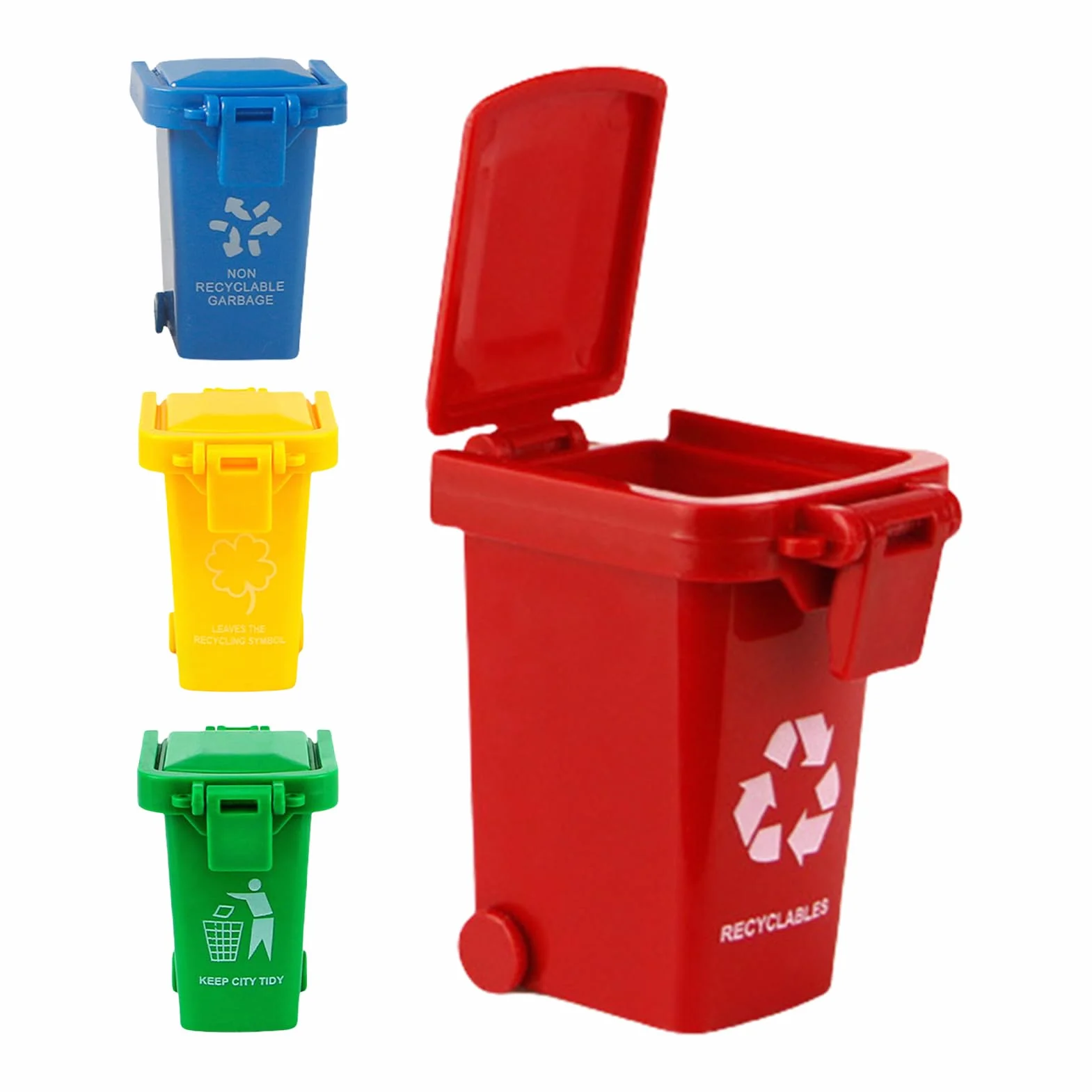 Mini poubelle avec couvercle et roues pour salle de classe, bureau et maison