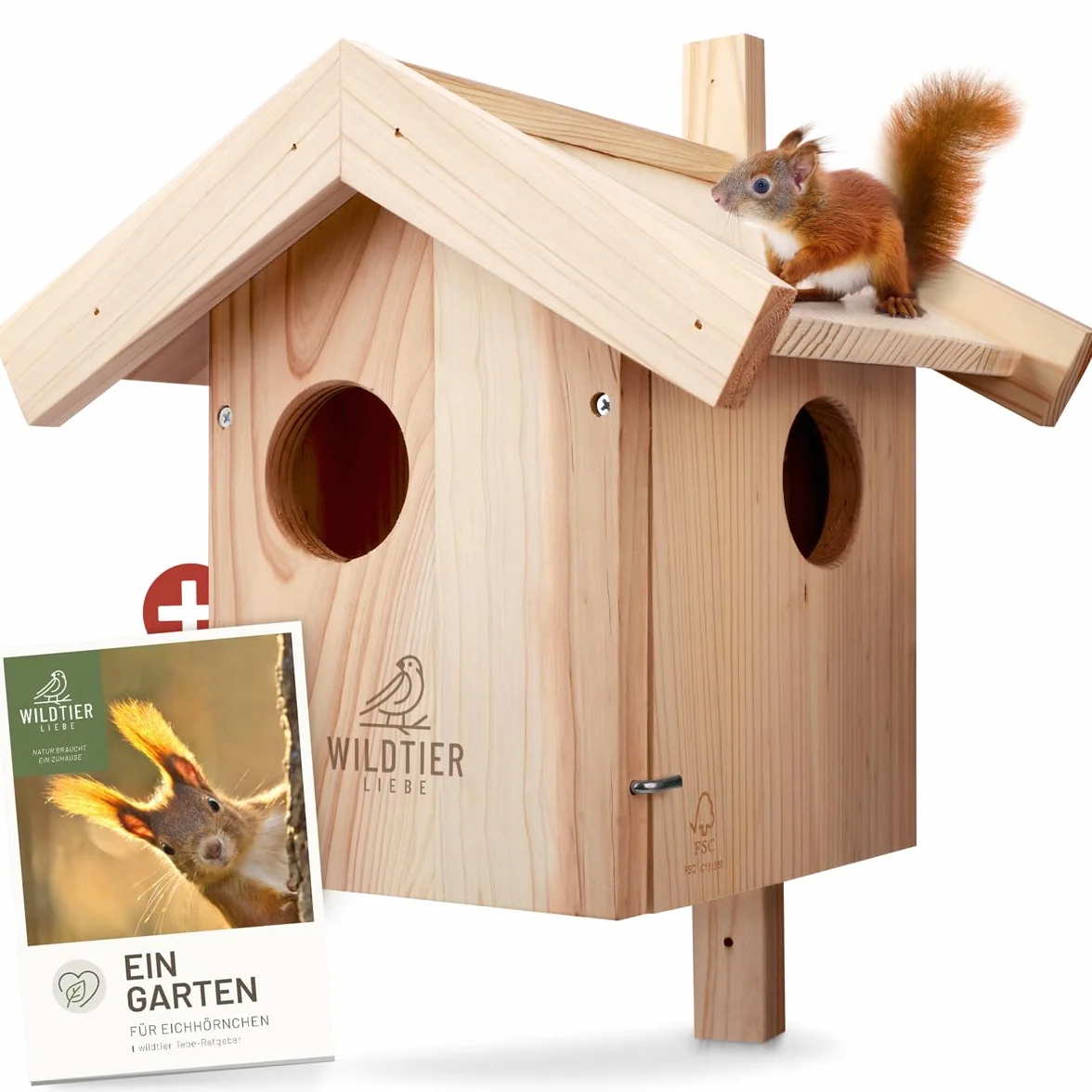 Cobel Nid pour écureuil en bois massif - Maison d'écureuil à suspendre pour jardin