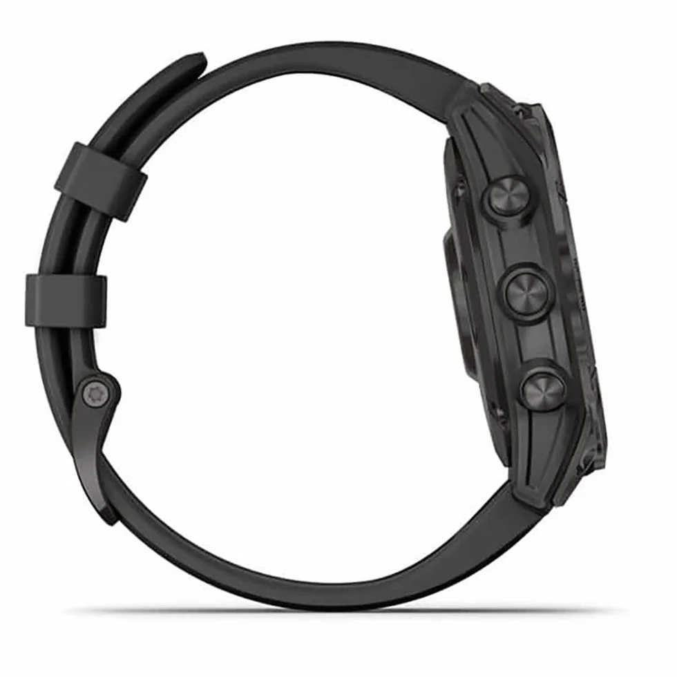 Garmin Fenix 7 Sapphire Solar Noir DLC-Titanium Bracelet Silicone Remis à neuf