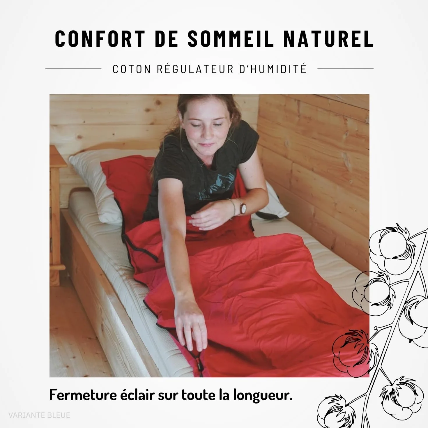 NORDKAMM Drap de Sac de Couchage 100% Coton, Trekking, randonnée, Voyage