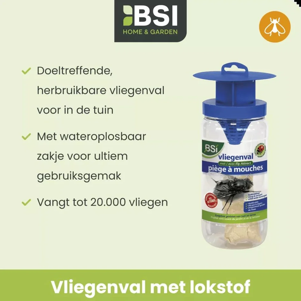 Piège à mouches BSI attrape et digère jusqu'à 20 000 insectes usage extérieur réutilisable